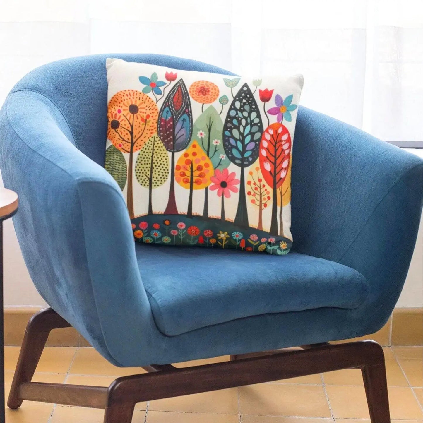 Nordic Forest Pillow Sham Lagom Tree Design Scandi Woodland Art Eco-Friendly Home Decor Mysa Pattern Nature Lover Gift Hygge Bedstemor Gift