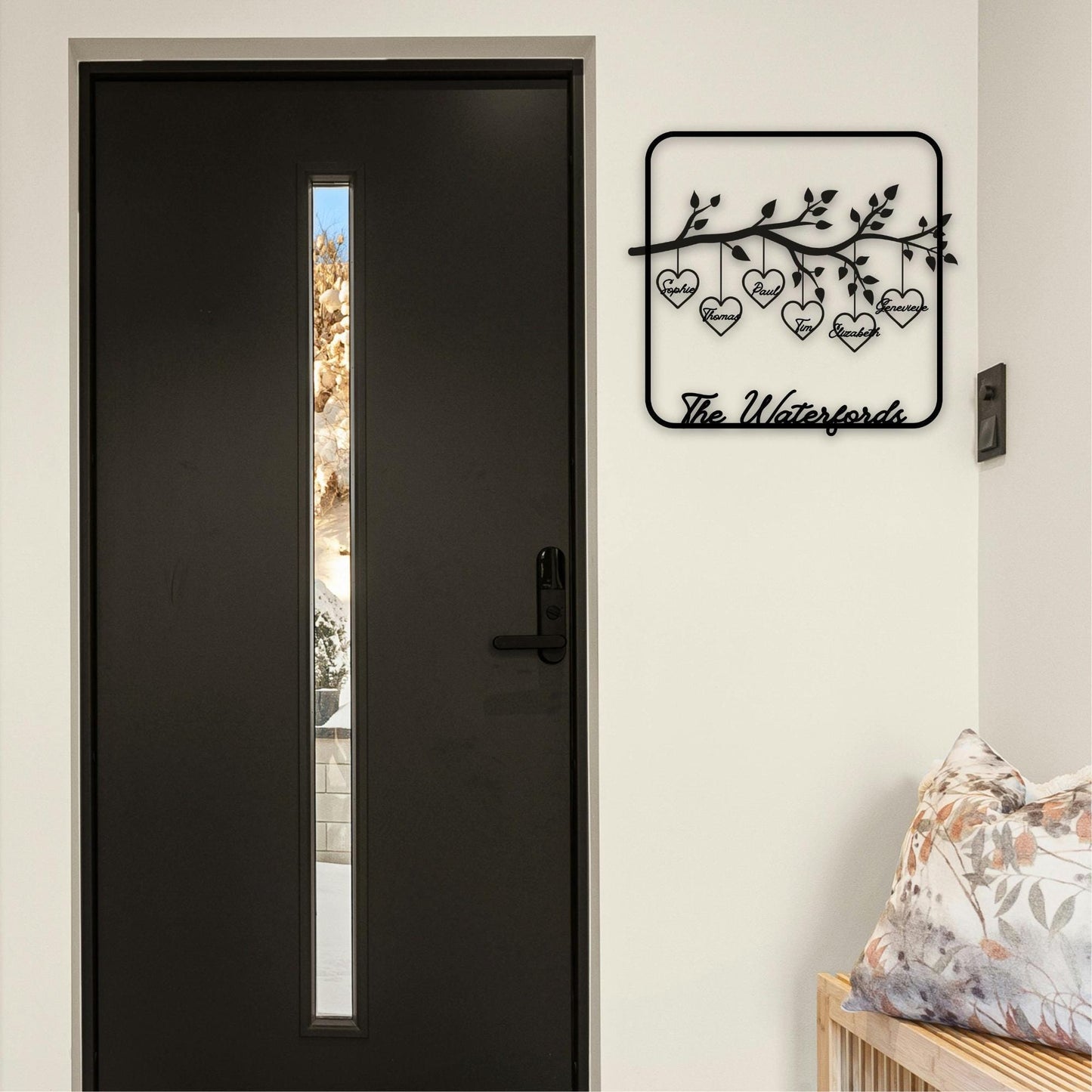 Personalized Family Tree Sign - Custom Metal Front Door Plaque | Durable Steel Wall Decor