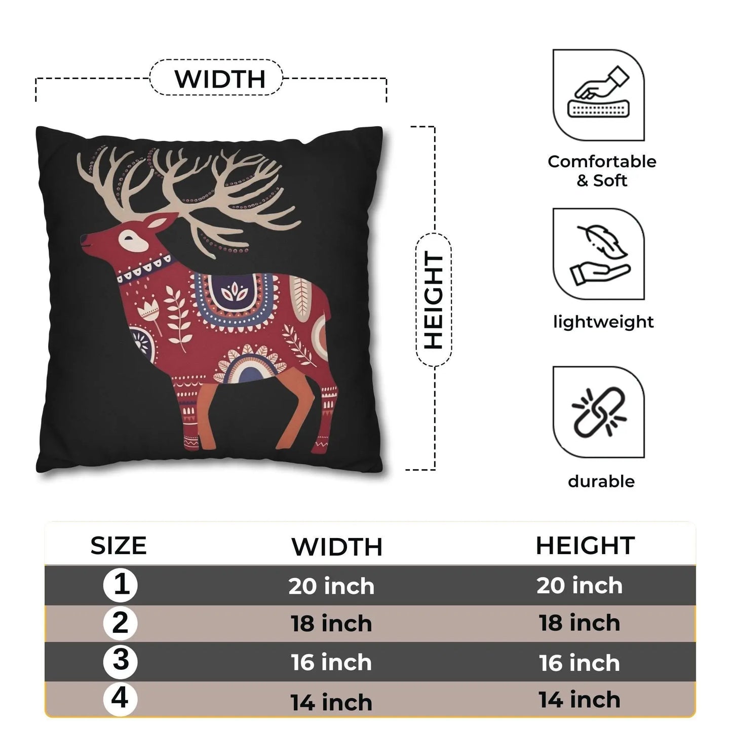Scandinavian Pillow Cover – Nordic Winter Decor | Cozy Hygge Cushion Sham
