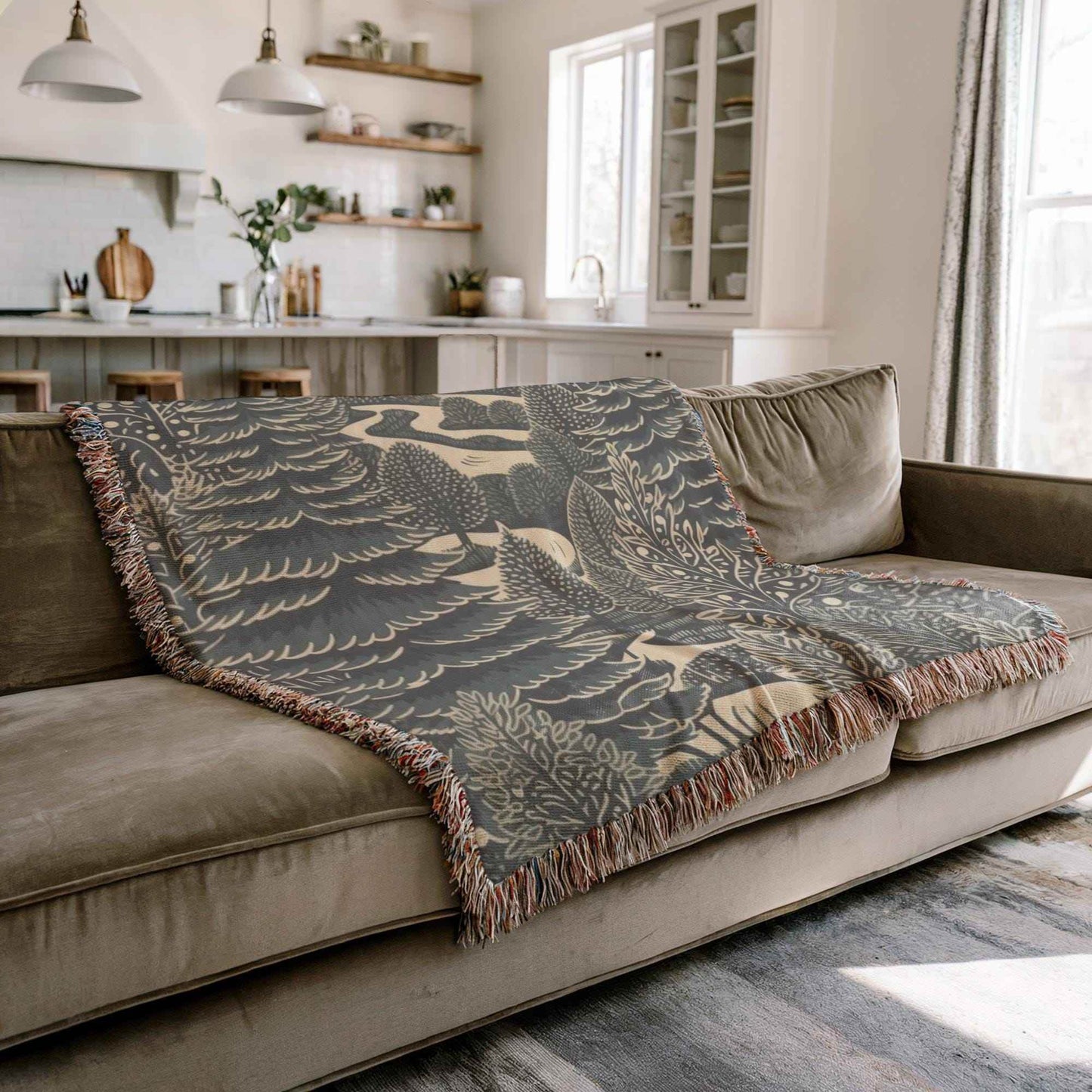 Holiday Woven Blanket – Cozy Cabin Throw With Christmas Tree Design, 3 Sizes - timelessbohochic.com