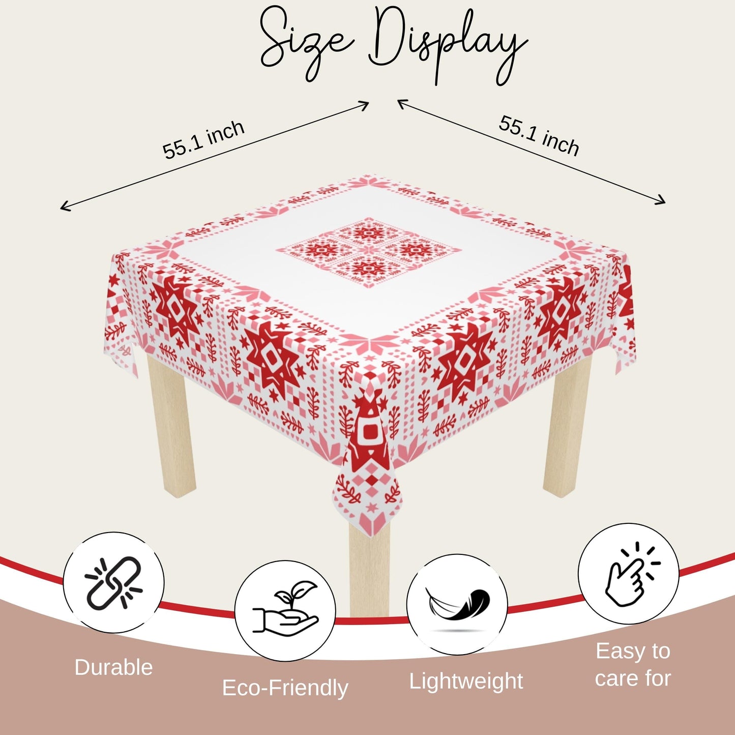 Scandinavian Star Tablecloth - Nordic Holiday Table Cover | Cozy Winter Decor