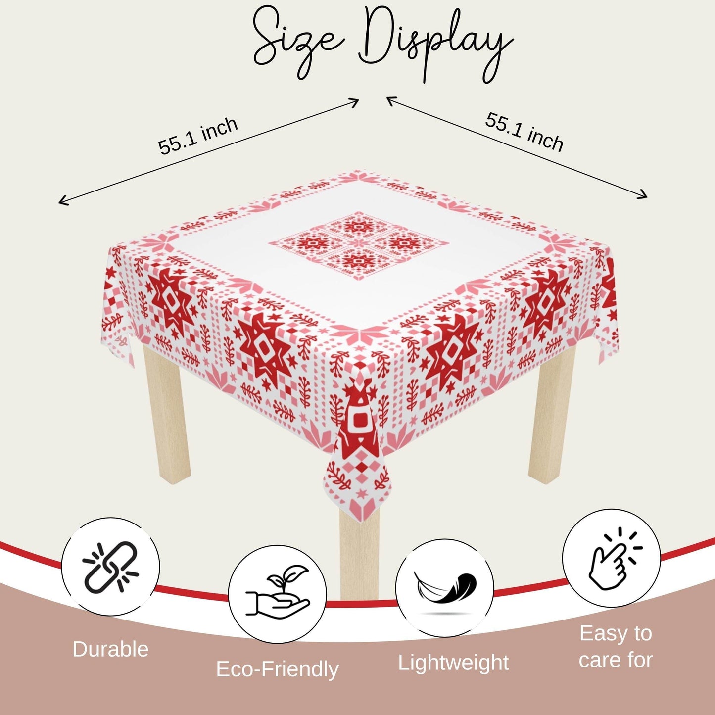 Scandinavian Tablecloth - Nordic Holiday Star Design for Cozy Winter Decor - timelessbohochic.com