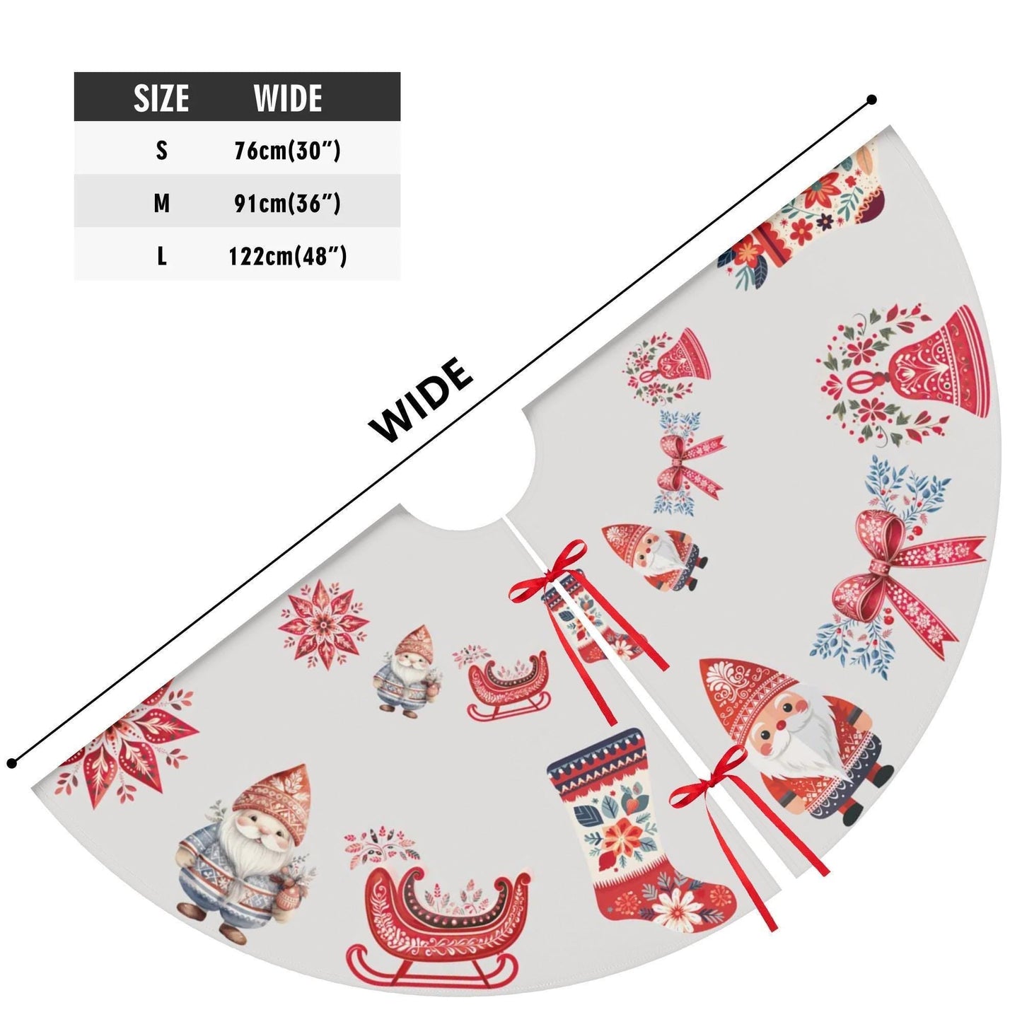 Nordic Christmas Tree Skirt – Scandinavian Holiday Decor | Cozy Winter Tree Skirt