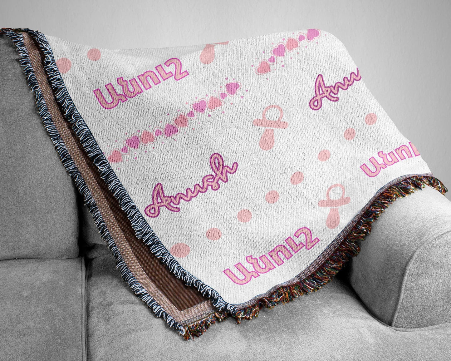 Personalized Baby Blanket | Custom Cotton Baby Blanket for Newborn Keepsake & Picnic