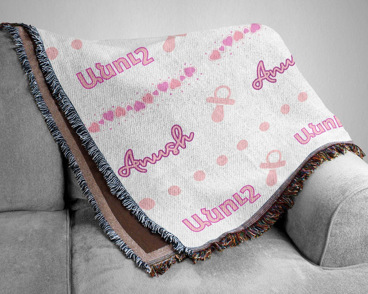 Personalized Baby Blanket | Custom Cotton Baby Blanket for Newborn Keepsake & Picnic - timelessbohochic.com