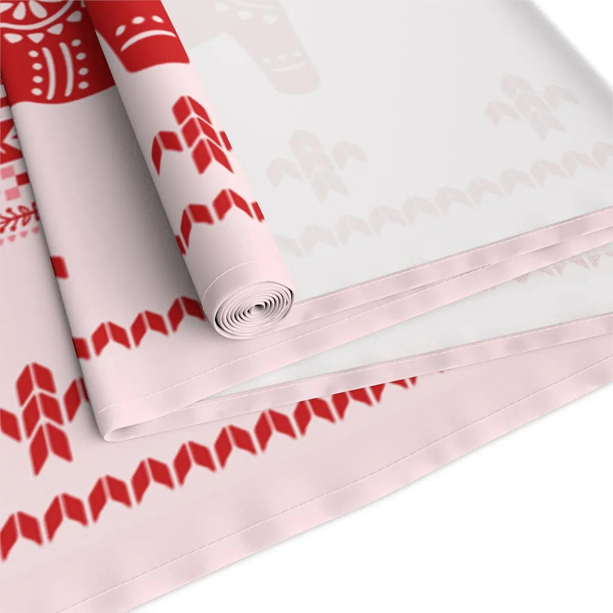 Scandinavian Table Runner – Nordic Christmas Decor with Dala Horse & Winter Star Pattern