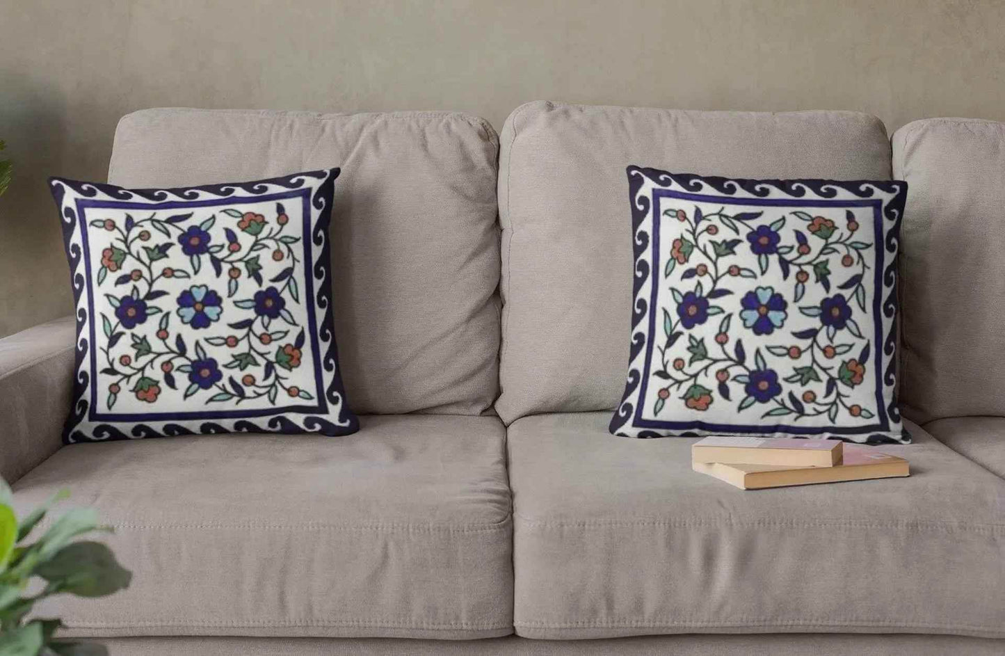 Armenian Iznik Pillow - Boho Home Decor Decorative Cushion Cover 18x18 Inch - timelessbohochic.com