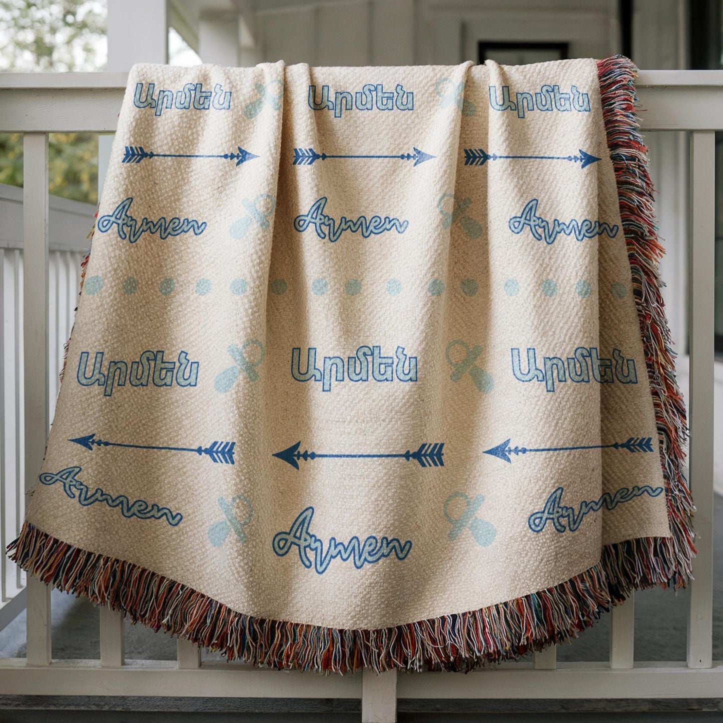 Personalized Baby Blanket - Cotton Crib Coverlet | Soft Newborn Throw Gift