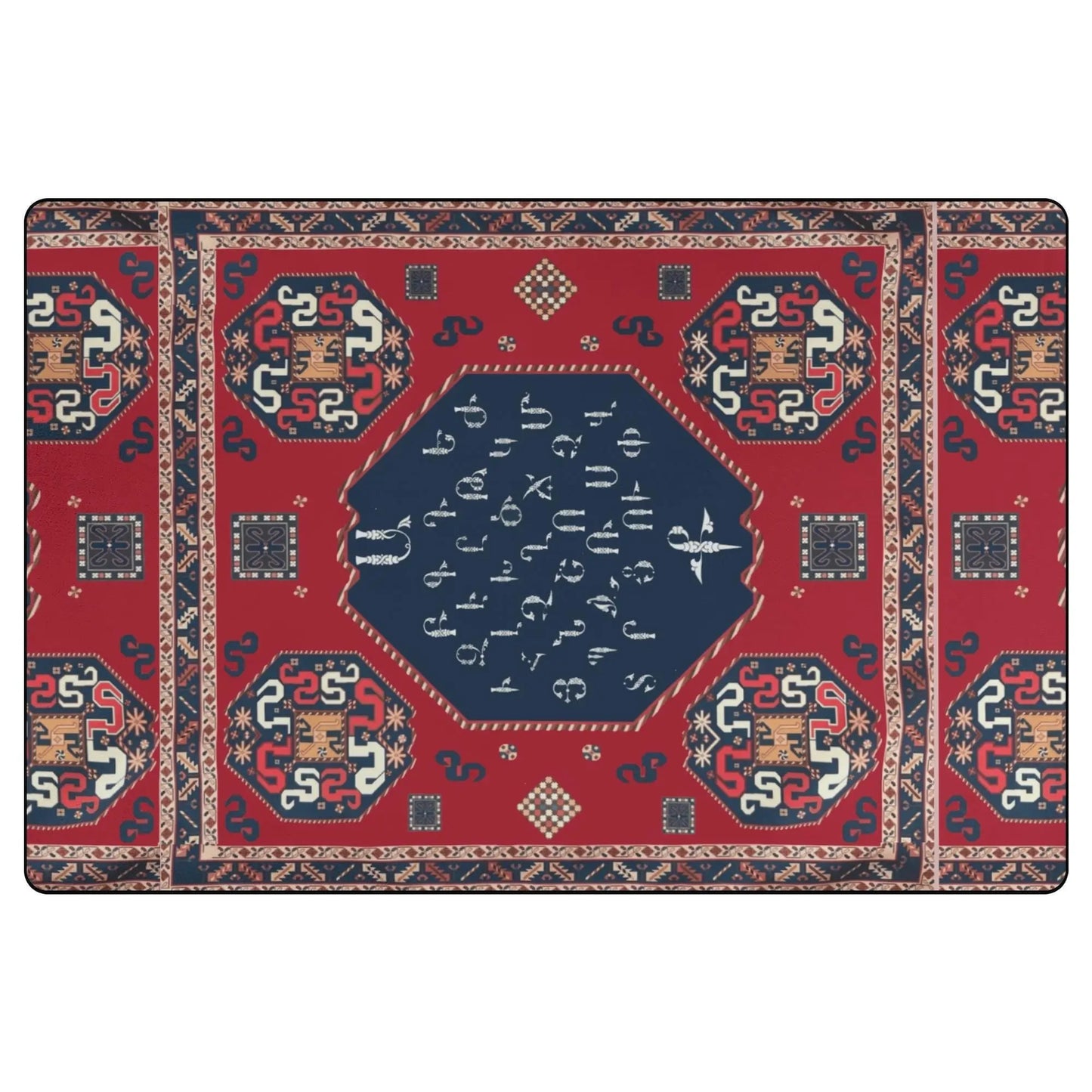 Armenian Area Rug – Handcrafted Soft Polyester Living Room Rug | Non Slip Boho Style