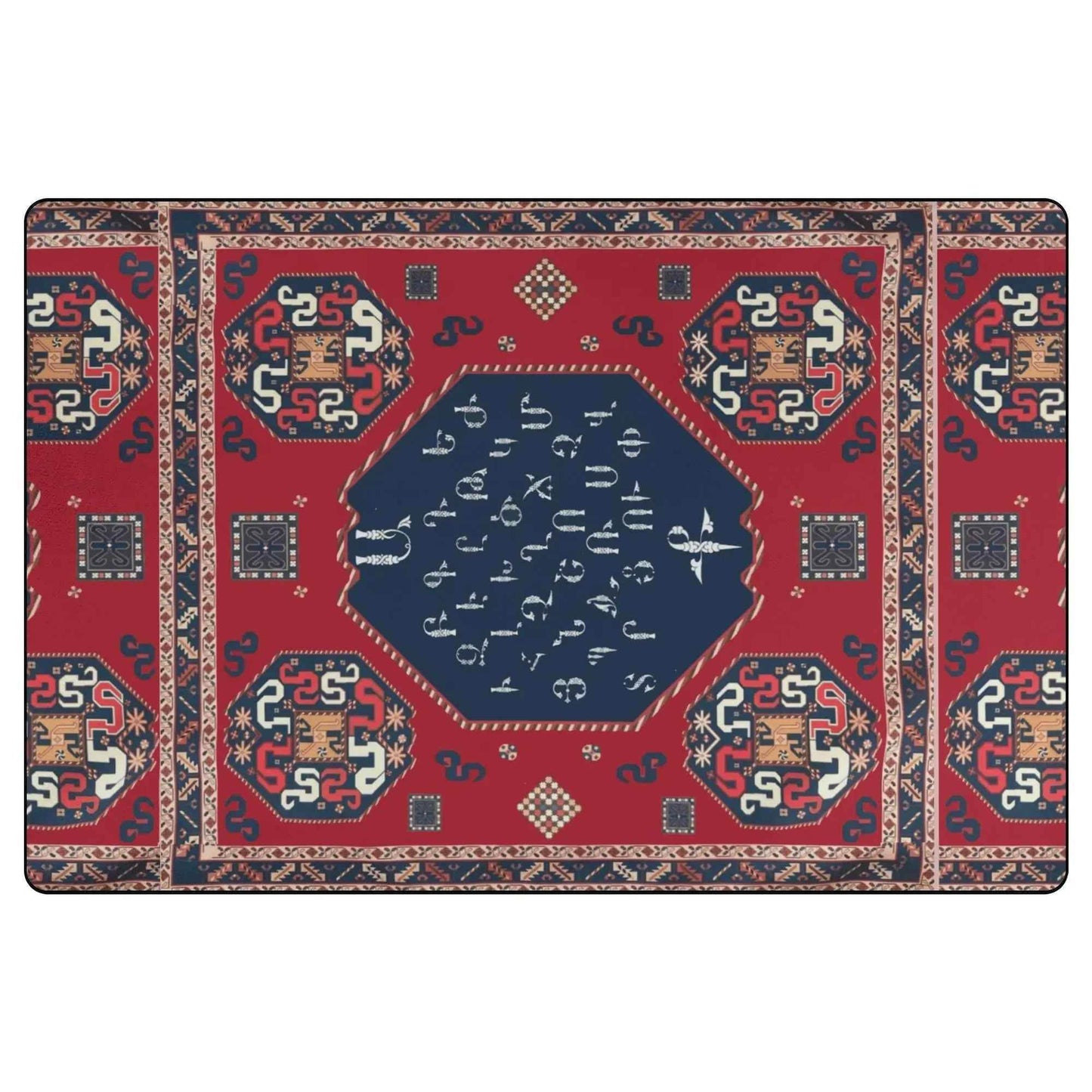 Armenian Area Rug – Handcrafted Soft Polyester Living Room Rug | Non Slip Boho Style - timelessbohochic.com