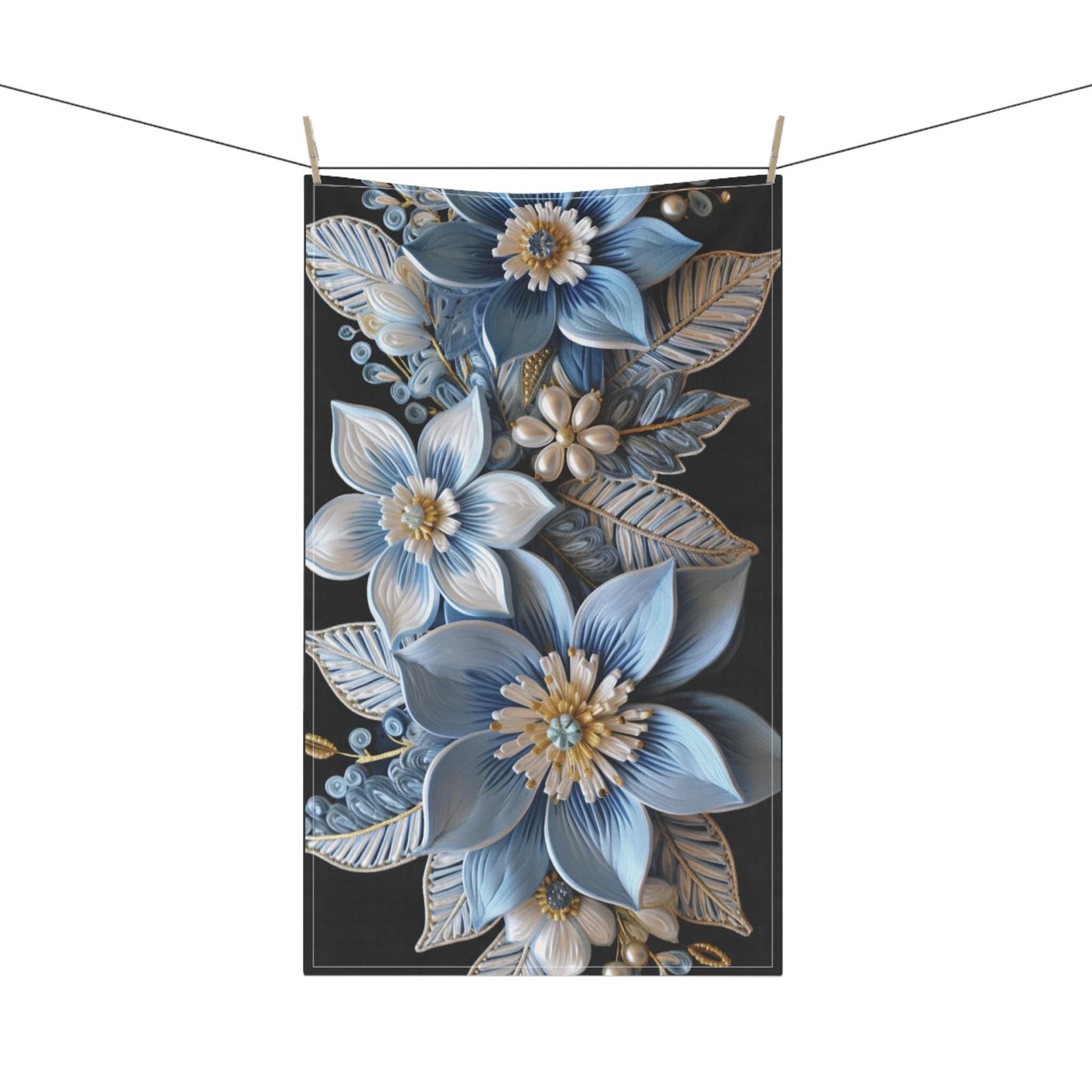Poinsettia Tea Towel – Elegant Holiday Kitchen Linen | Festive Floral Accent Gift