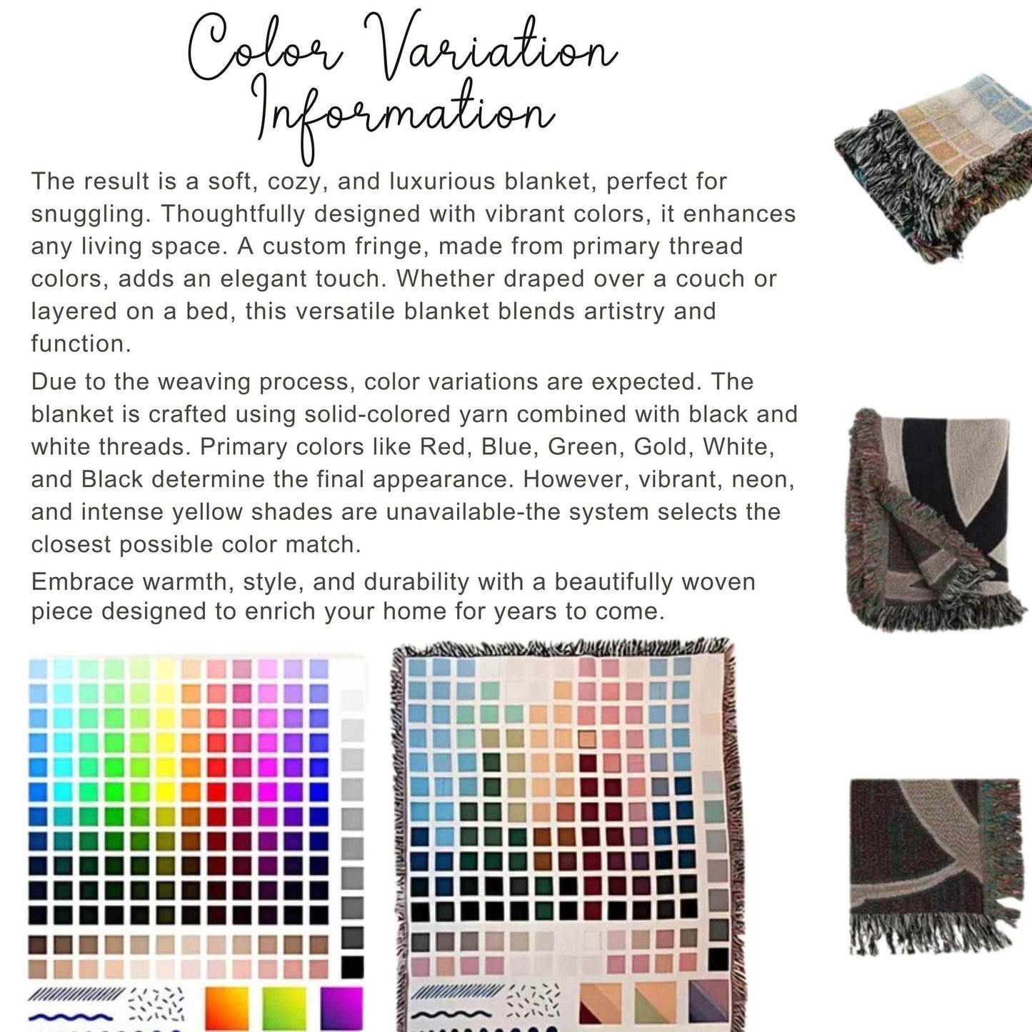 Personalized Baby Blanket - Custom Name Cotton Throw | Scandinavian Nursery Decor - timelessbohochic.com