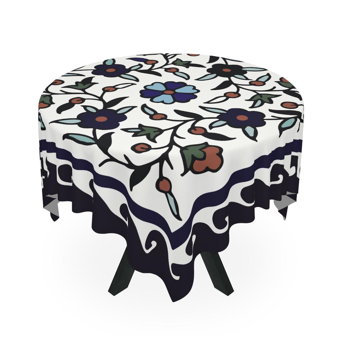 Armenian Tablecloth - Iznik Turkish Pattern Table Cover | Boho Home Decor Gift