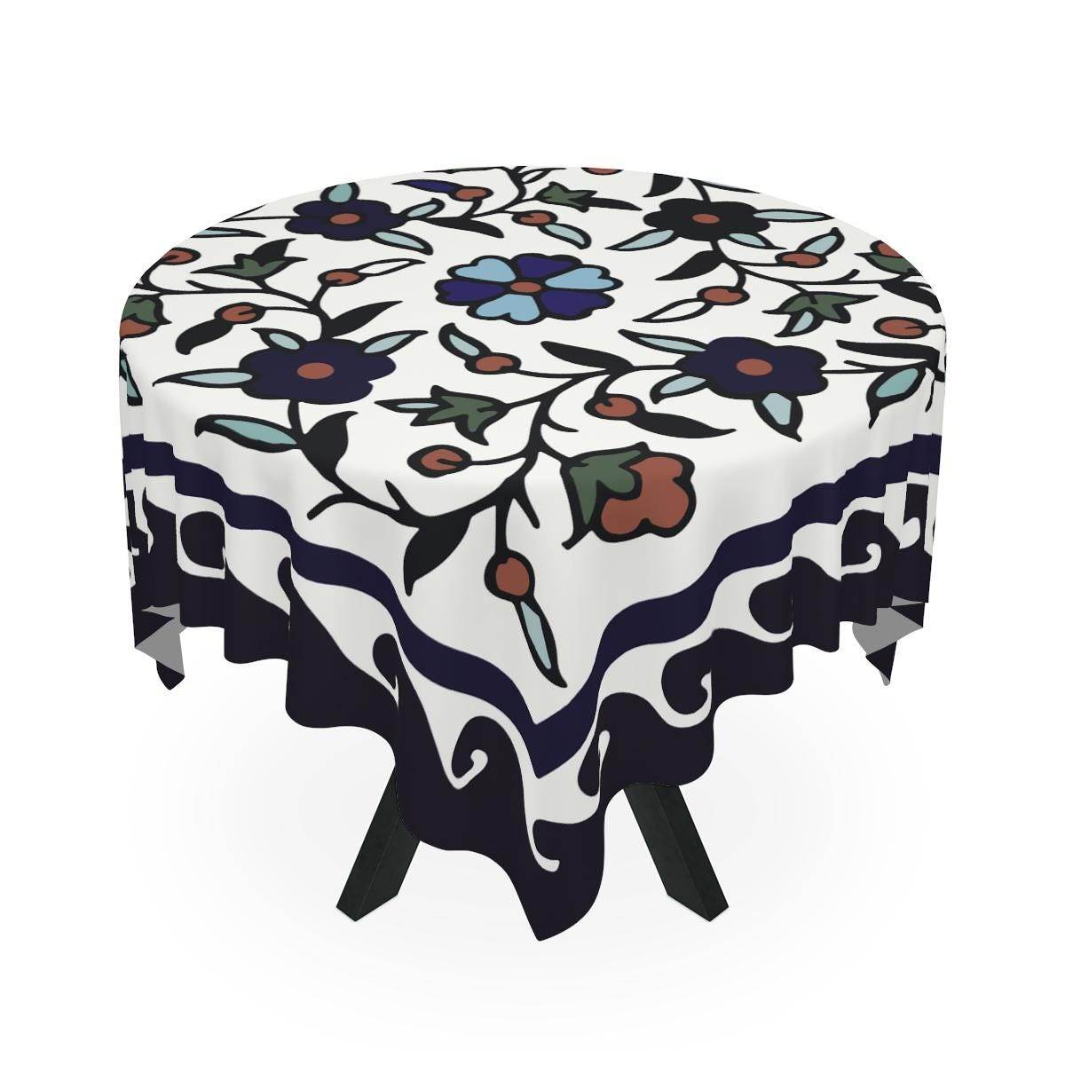 Armenian Tablecloth - Iznik Turkish Pattern Table Cover | Boho Home Decor Gift - timelessbohochic.com