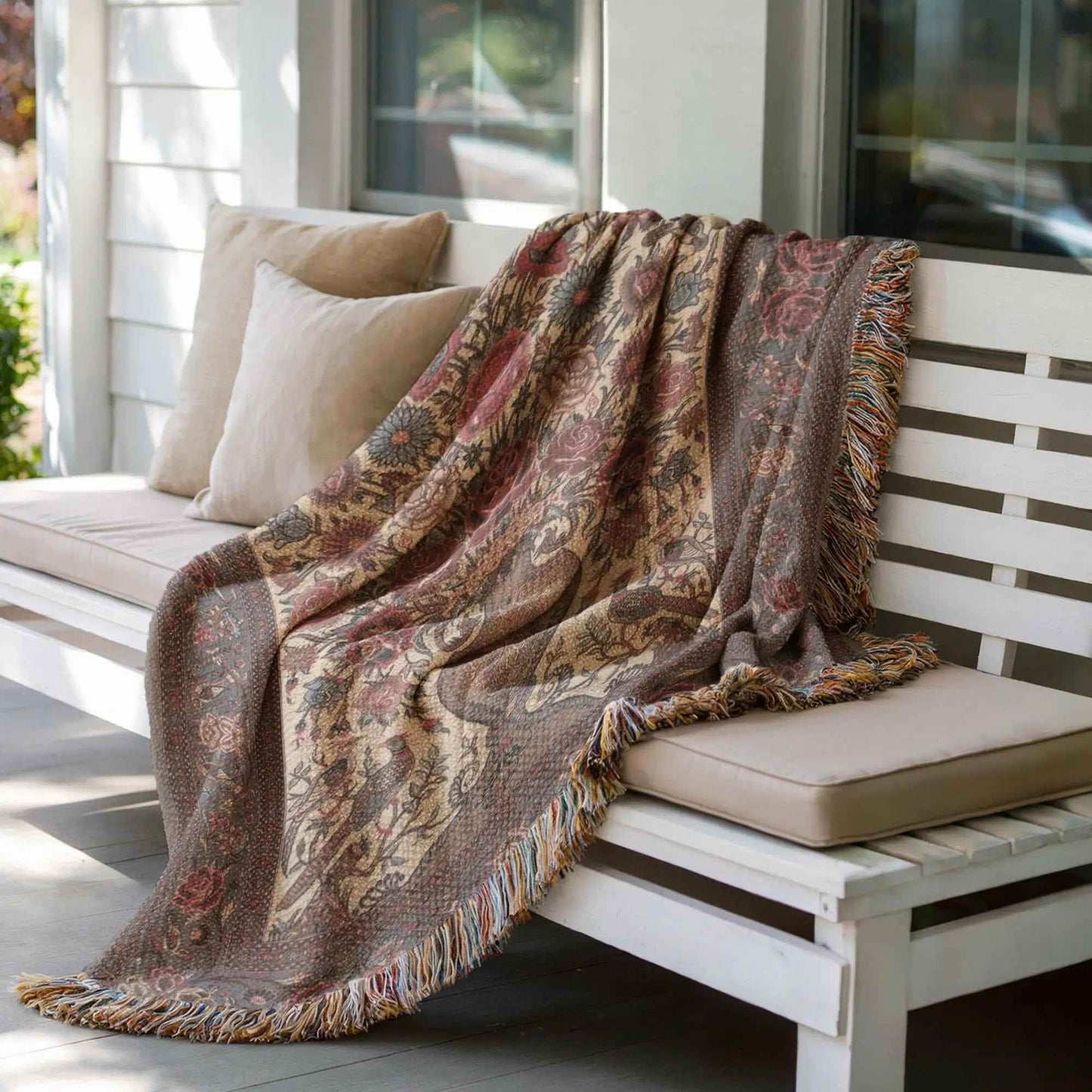 Persian Vase Wall Hanging - Cotton Throw Blanket - timelessbohochic.com