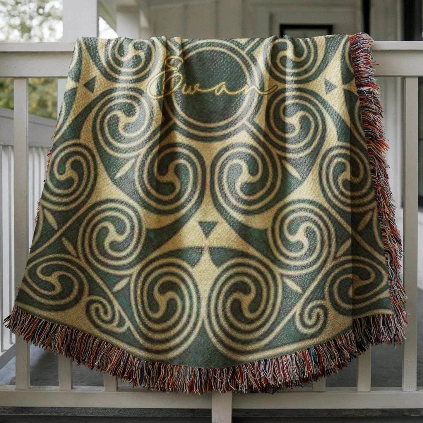Celtic Cotton Throw Blanket – Woven Cotton Blanket With Fringed Edge, Soft Breathable Fabric - timelessbohochic.com