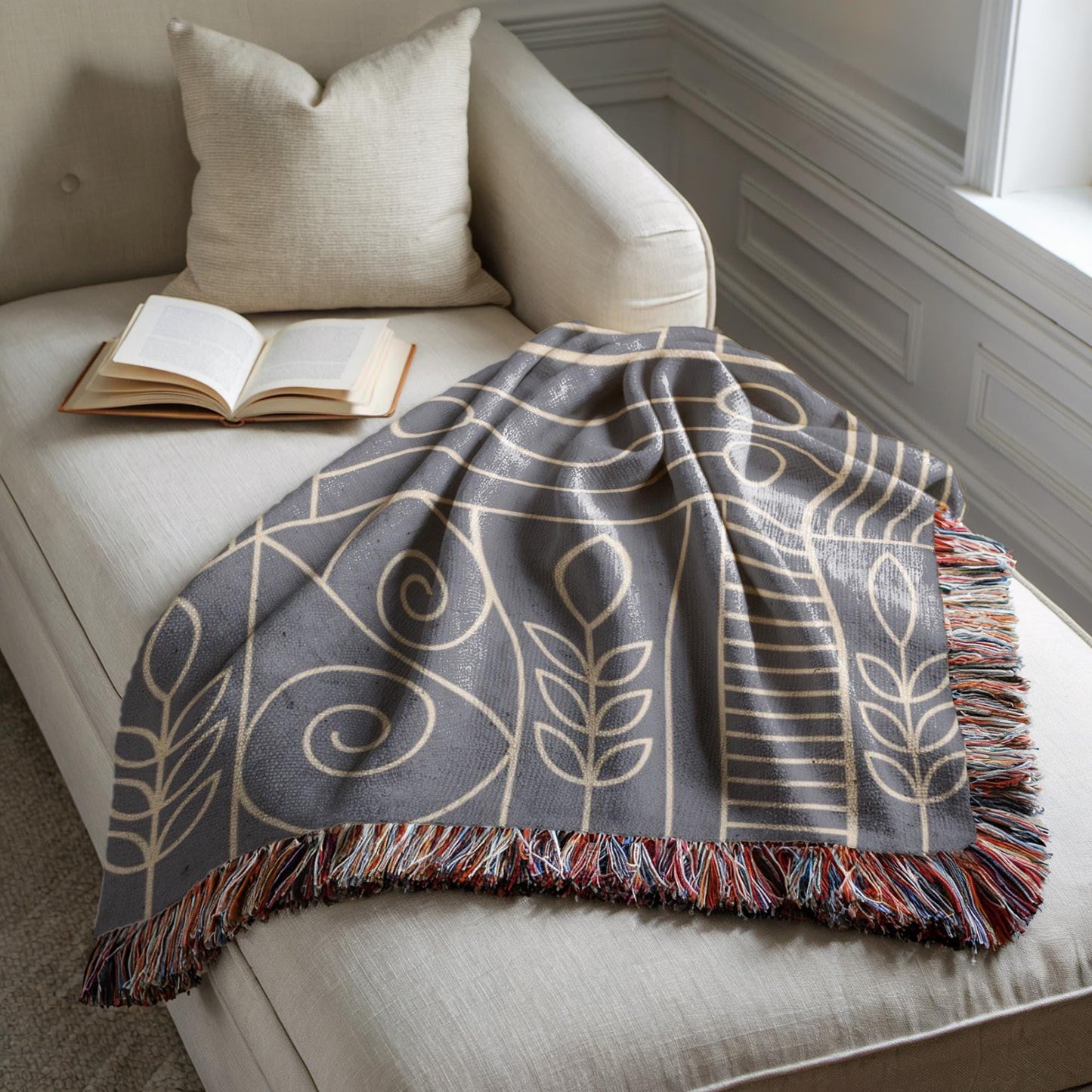 Woven Blanket – Cozy Home Decor | Modern Throw Blanket With Geometric Pattern