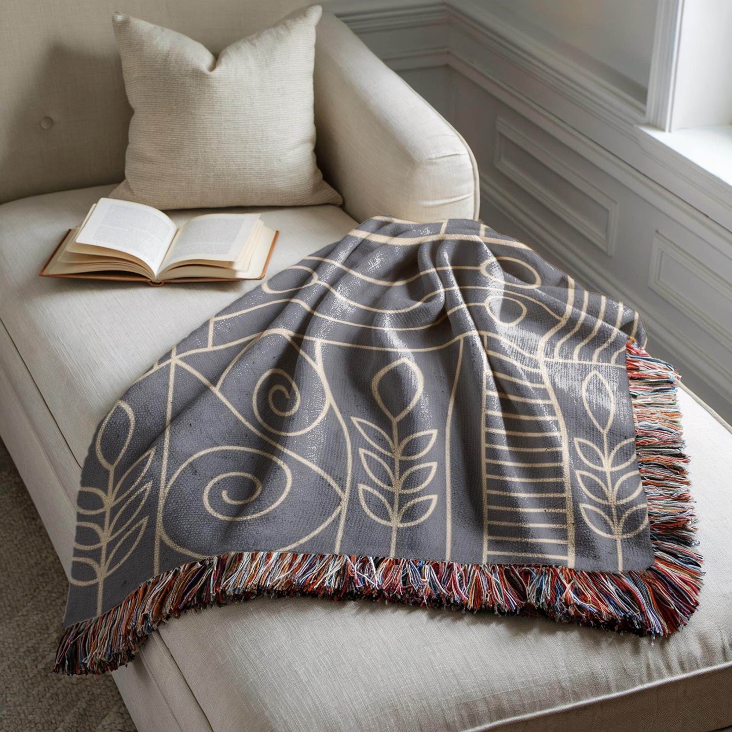 Woven Blanket – Cozy Home Decor | Modern Throw Blanket With Geometric Pattern - timelessbohochic.com