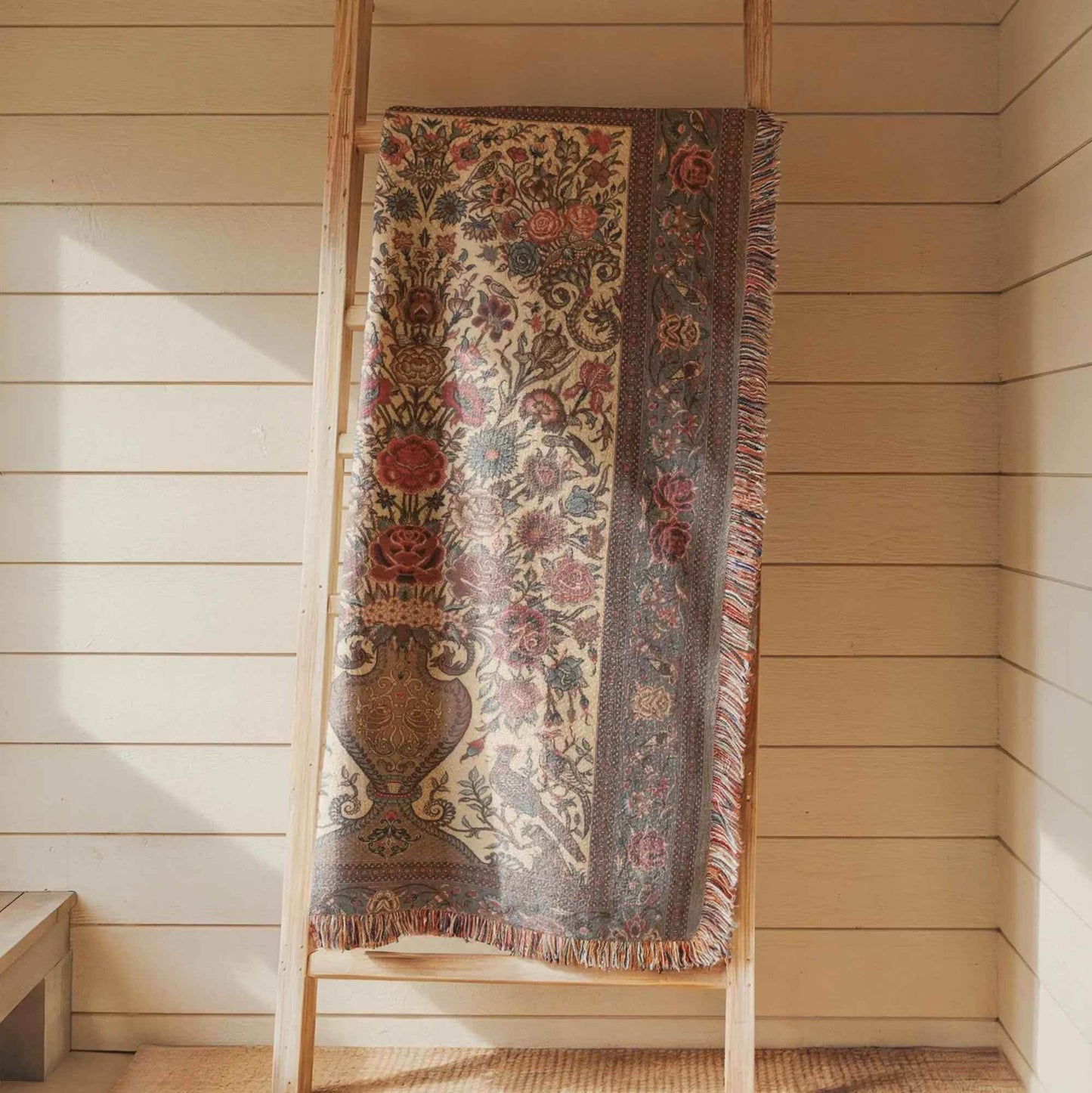 Persian Vase Wall Hanging - Cotton Throw Blanket - timelessbohochic.com