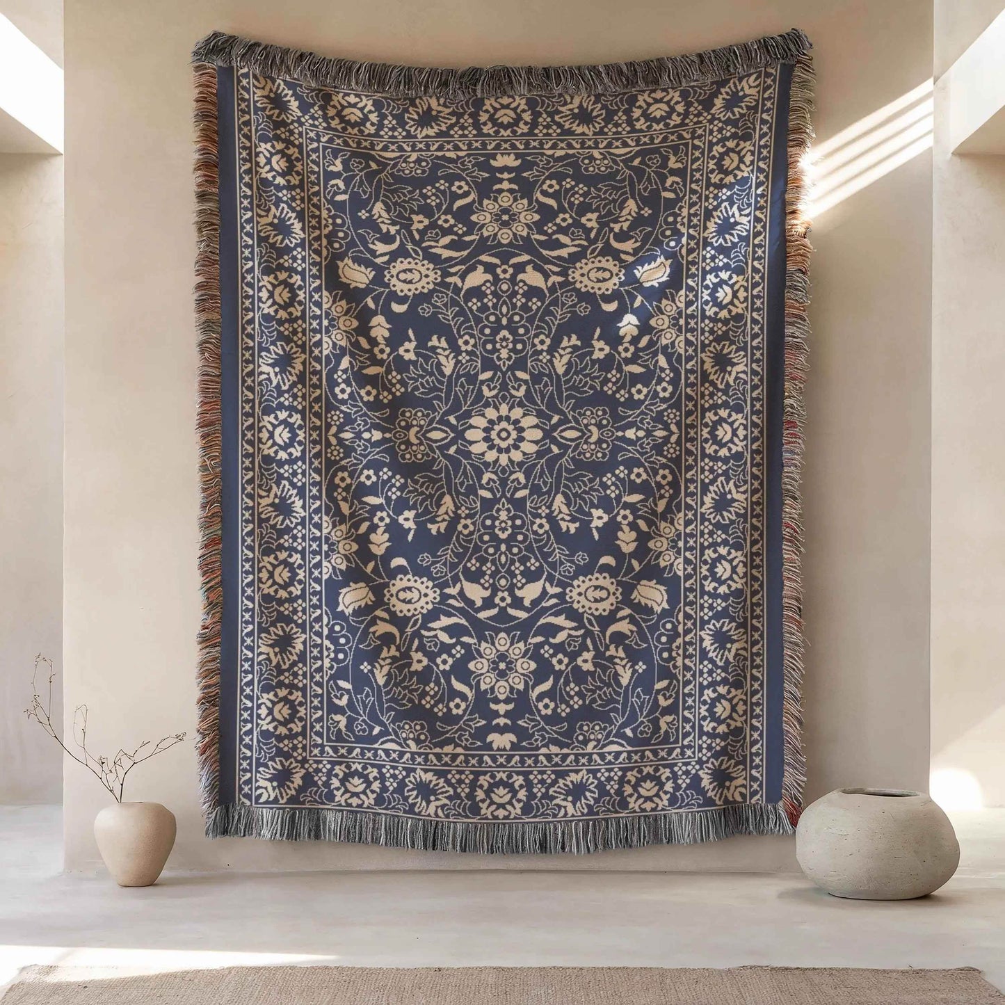 Persian Rug Wall Hanging – Handmade Woven Tapestry With Bohemian Home Decor - timelessbohochic.com