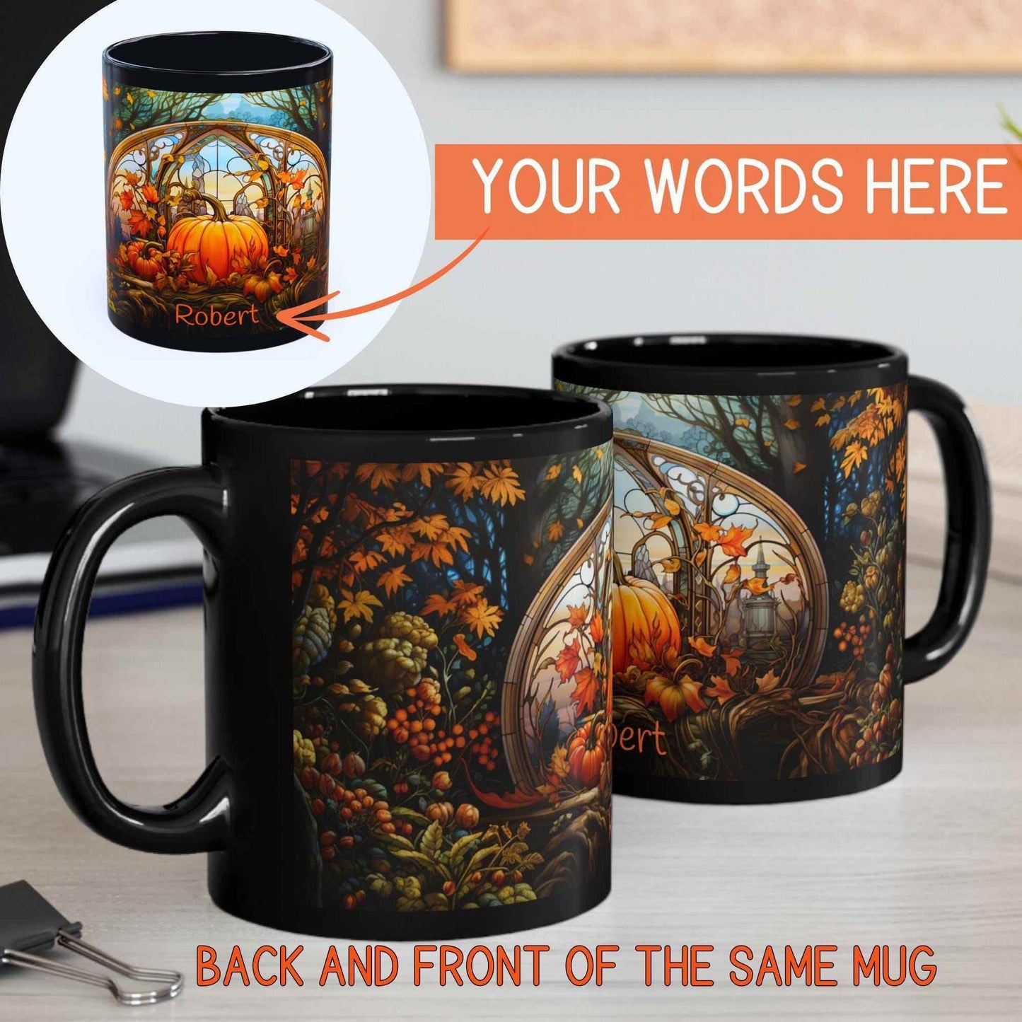 Thanksgiving Pumpkin Mug - Customizable Ceramic Latte Cup | Cozy Fall Coffee Mugs - timelessbohochic.com