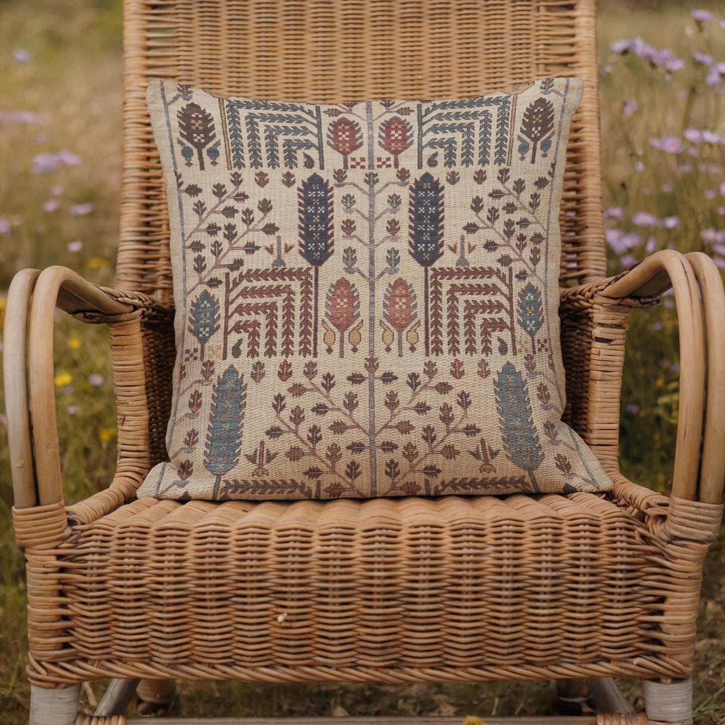 Persian Rug Pillow Blanket - Cotton Throw Blanket & Decorative Cushion Cover | Boho Living Room Decor - timelessbohochic.com