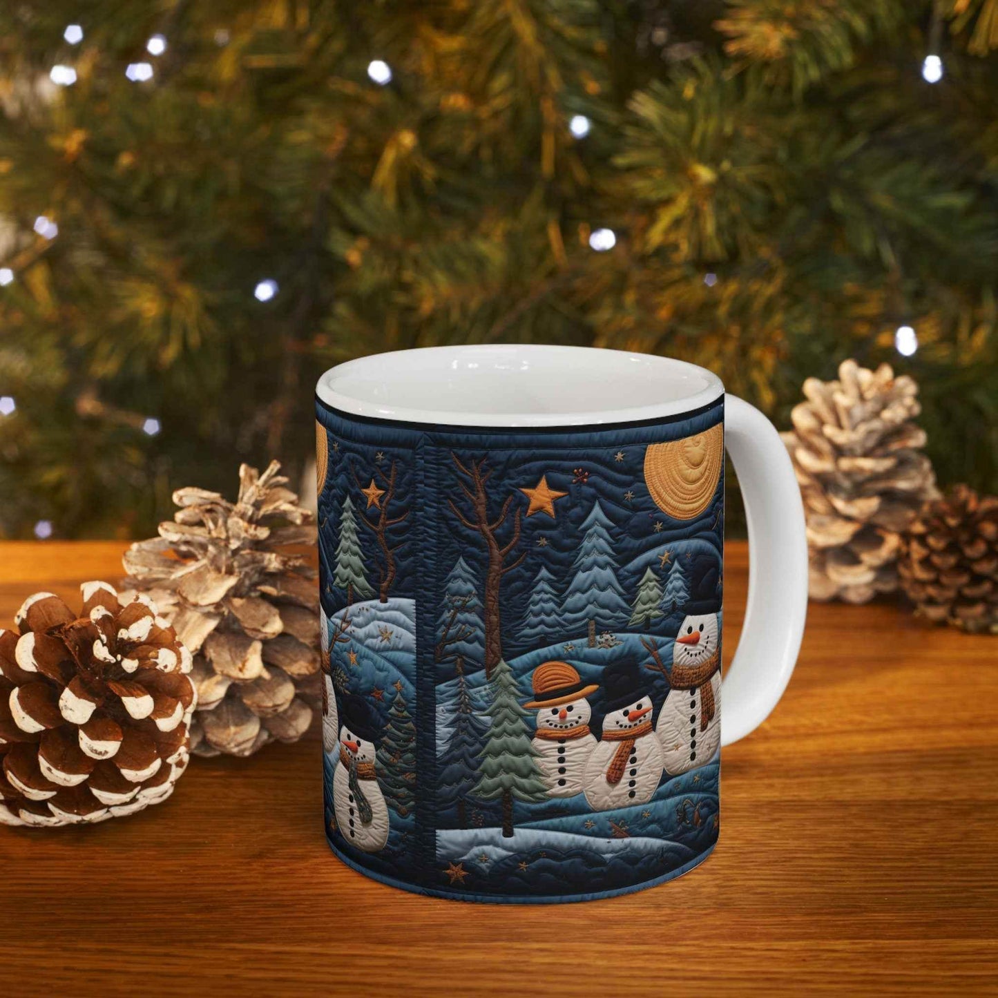 Ceramic Winter Mug – Snowmen Mug Design | Cozy Holiday Gift Drinkware - timelessbohochic.com