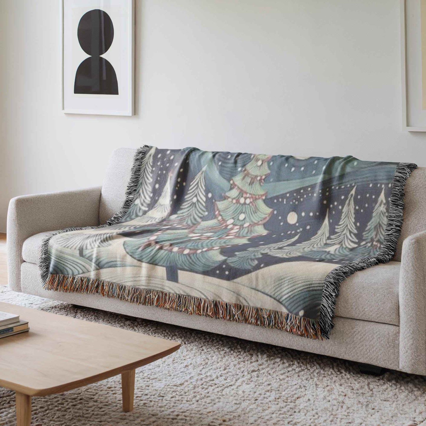 Festive Throw Blanket – Christmas Tree Blanket With Fringed Edge For Cozy Winter Nights - timelessbohochic.com