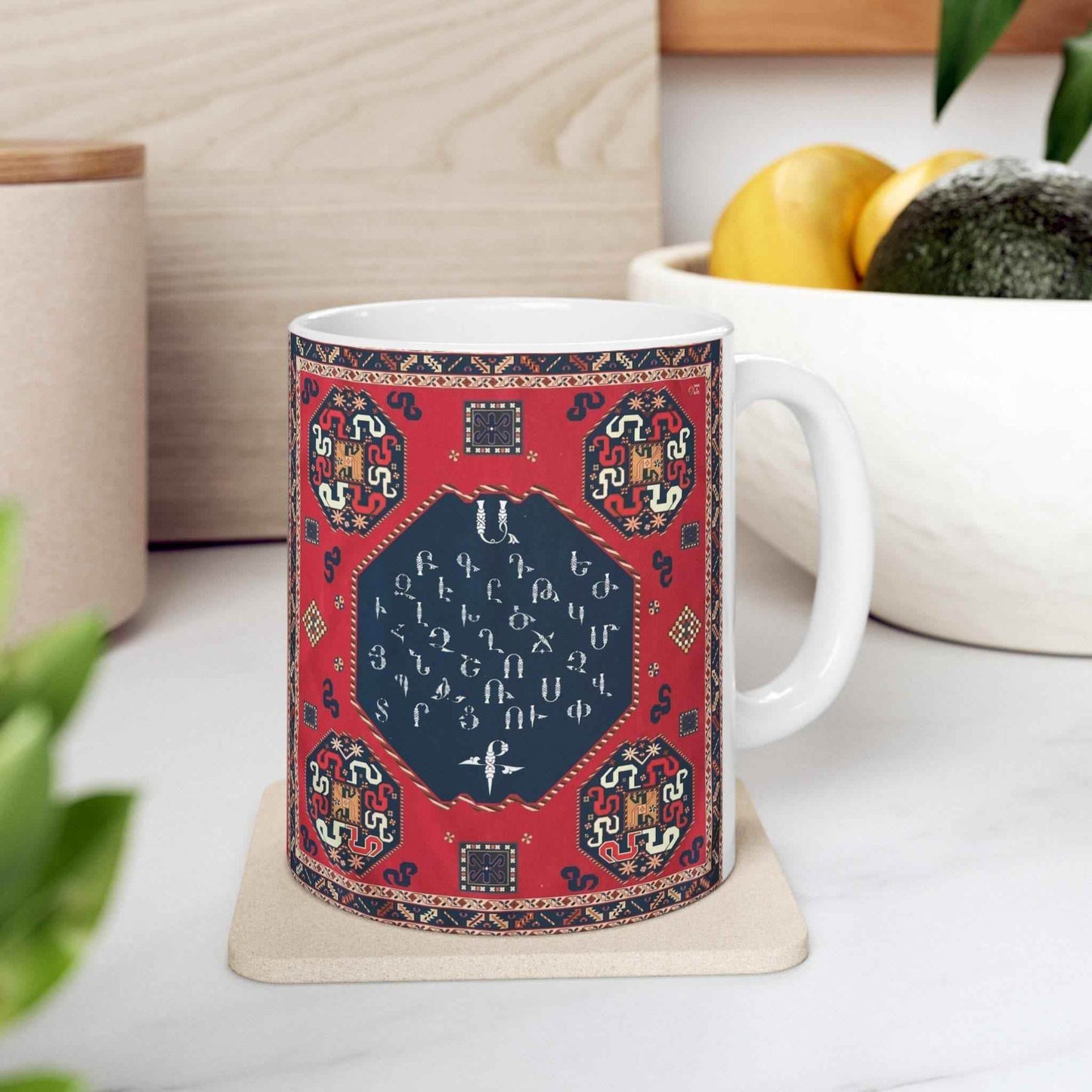 Armenian Heritage Mug - Ceramic Coffee Cup With Custom Name - 11oz Glossy Finish - timelessbohochic.com