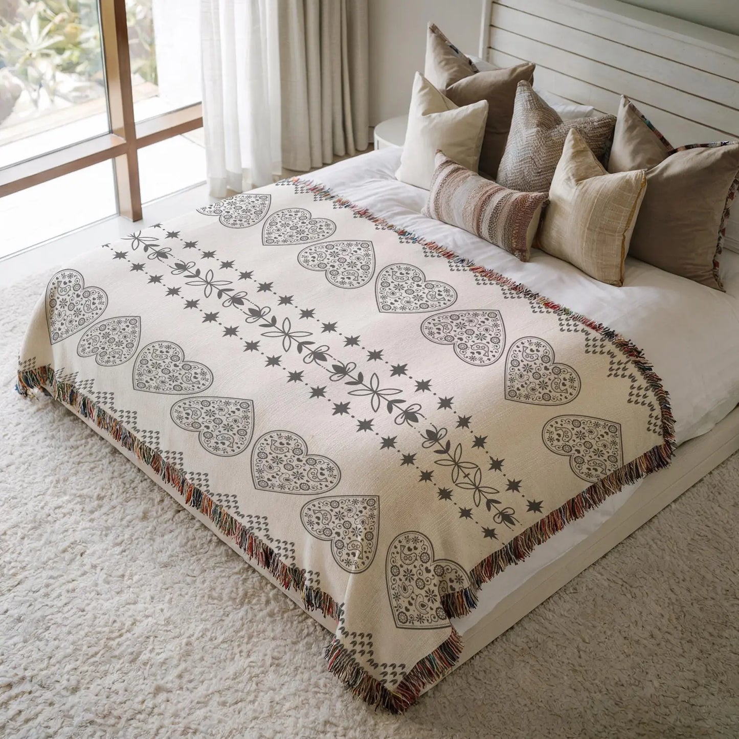 Nordic Cotton Throw | Soft Breathable Cotton Woven Blanket - Hygge Living Blanket