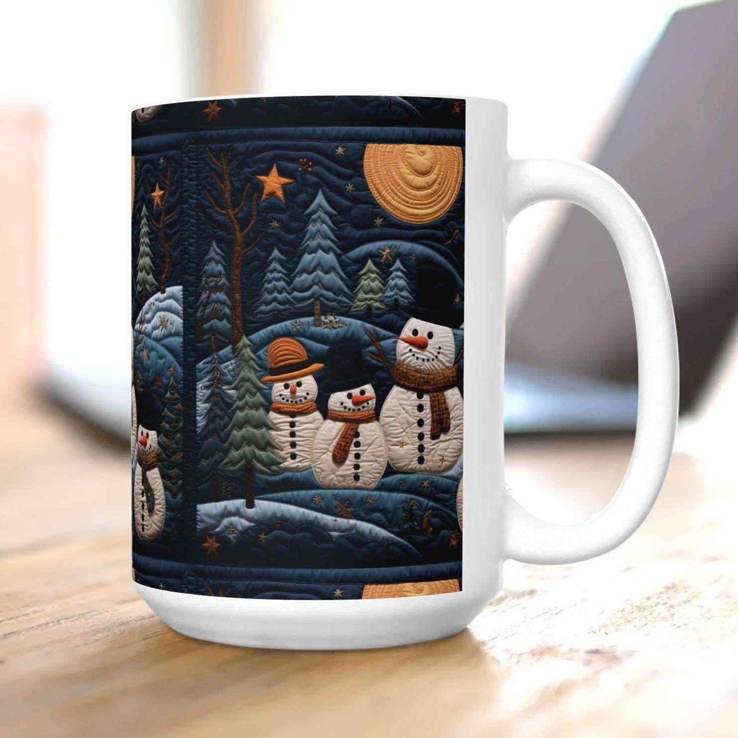 Ceramic Winter Mug – Snowmen Mug Design | Cozy Holiday Gift Drinkware - timelessbohochic.com