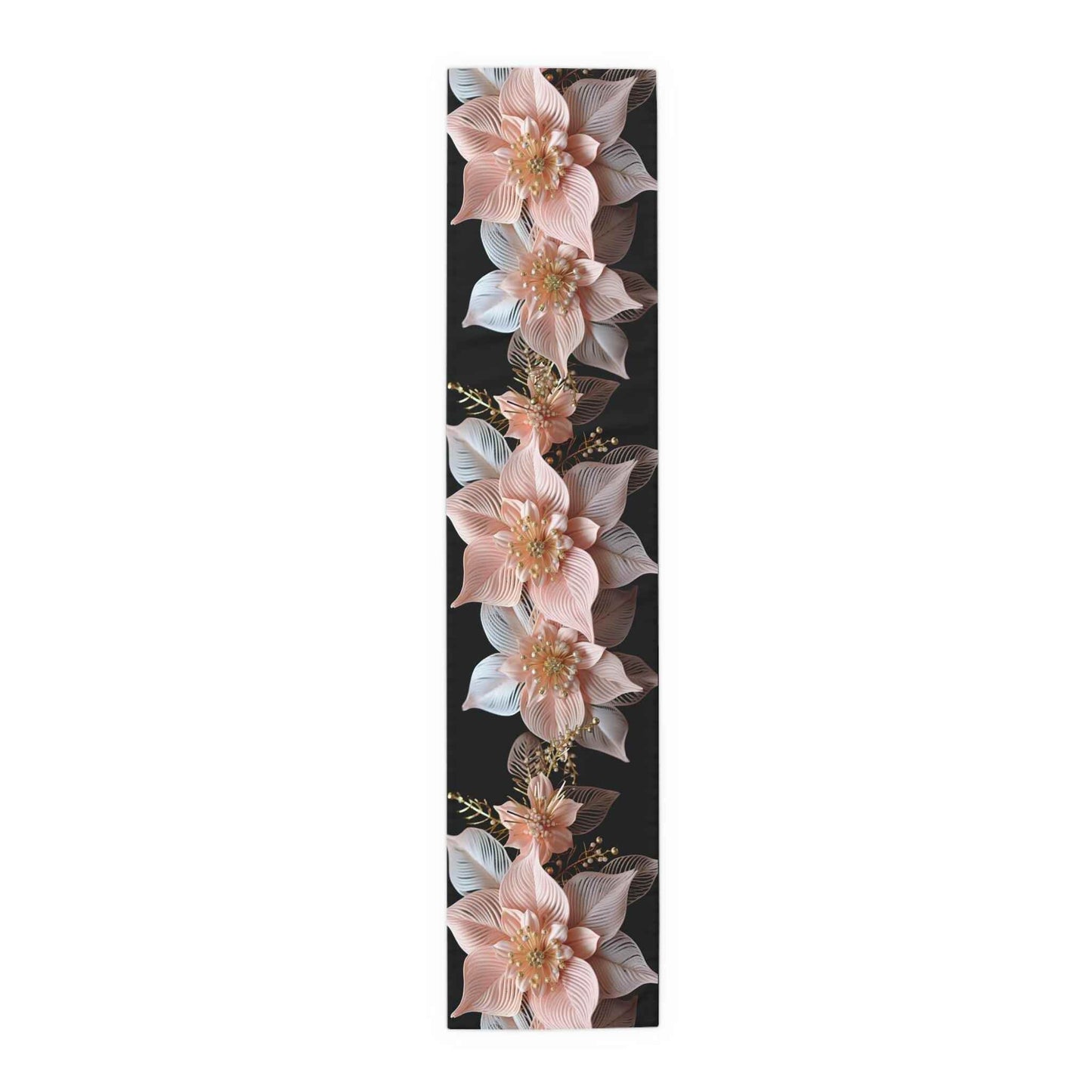 Poinsettia Table Runner | Christmas Table Decor - Soft Fabric Runner & Festive Accent - timelessbohochic.com