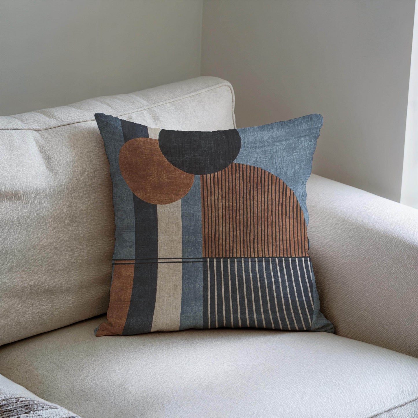 Modern Throw Blanket Set | Cozy Couch Throw with Striped Dot Pattern & Decorative Cushion Cover - timelessbohochic.com