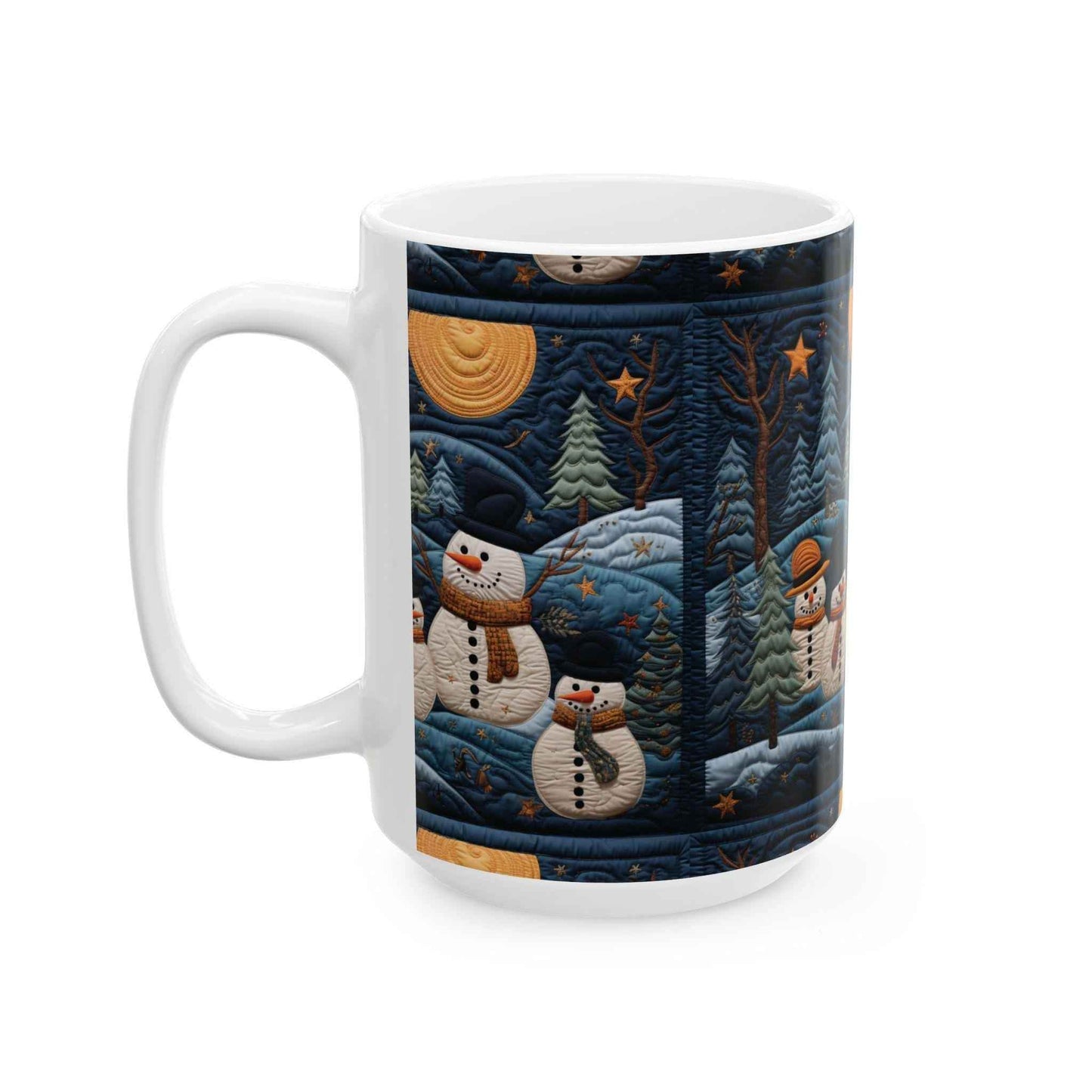 Ceramic Winter Mug – Snowmen Mug Design | Cozy Holiday Gift Drinkware - timelessbohochic.com
