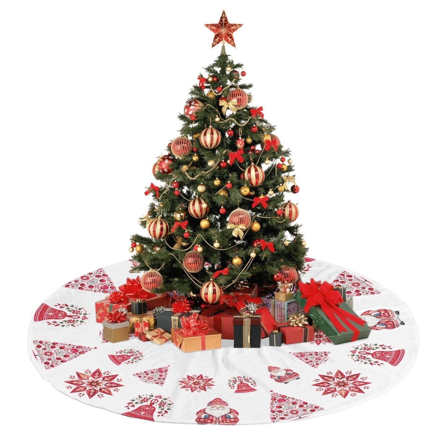 Nordic Christmas Tree Skirt – Scandinavian Holiday Decor | Cozy Fleece Skirt