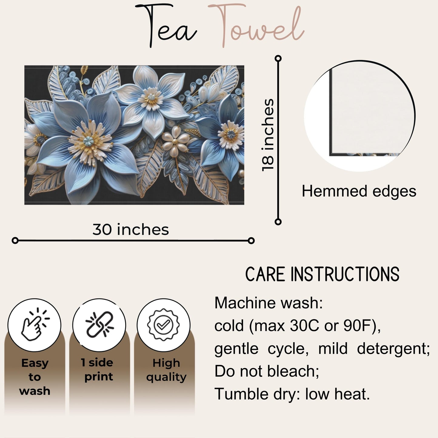 Poinsettia Tea Towel – Elegant Holiday Kitchen Linen | Festive Floral Accent Gift