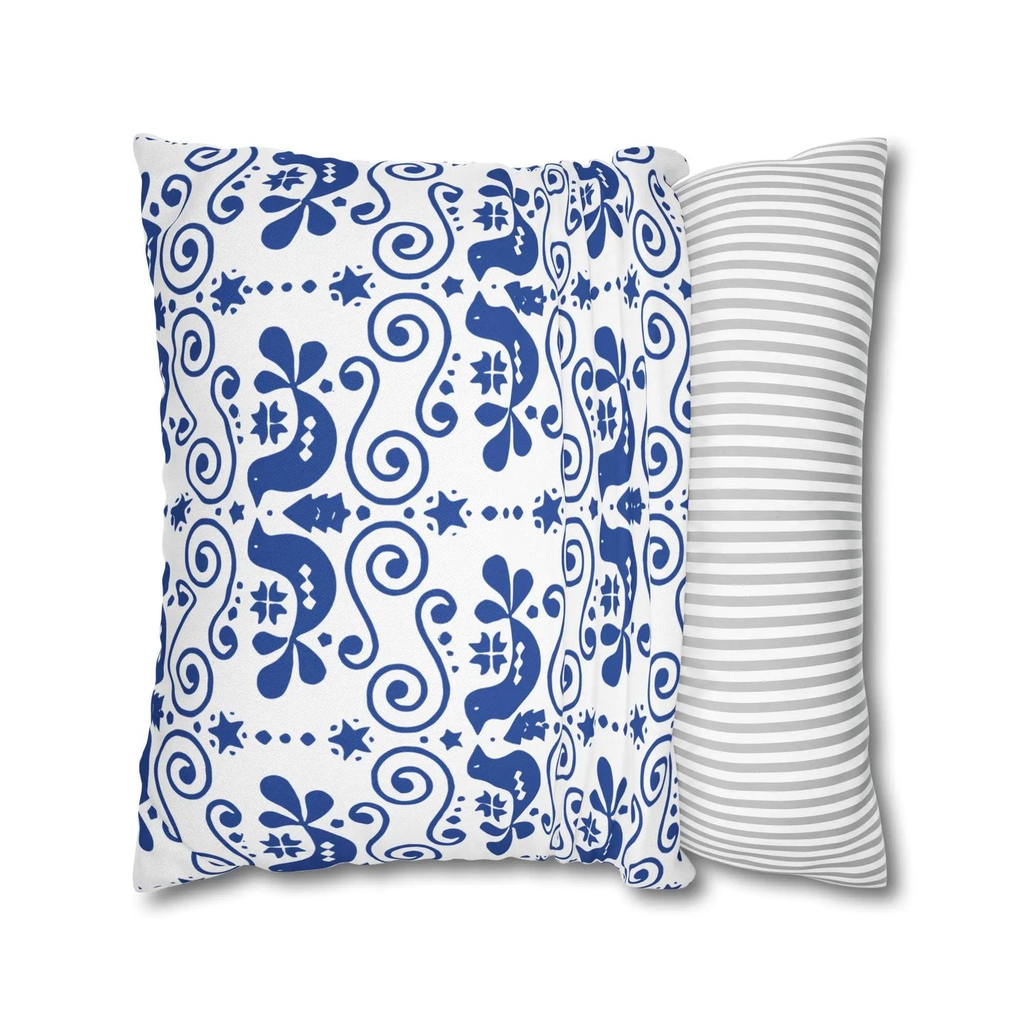 Swedish Folk Art Pillowcase – Scandinavian Throw Pillow Cover | Two-Sided Cushion