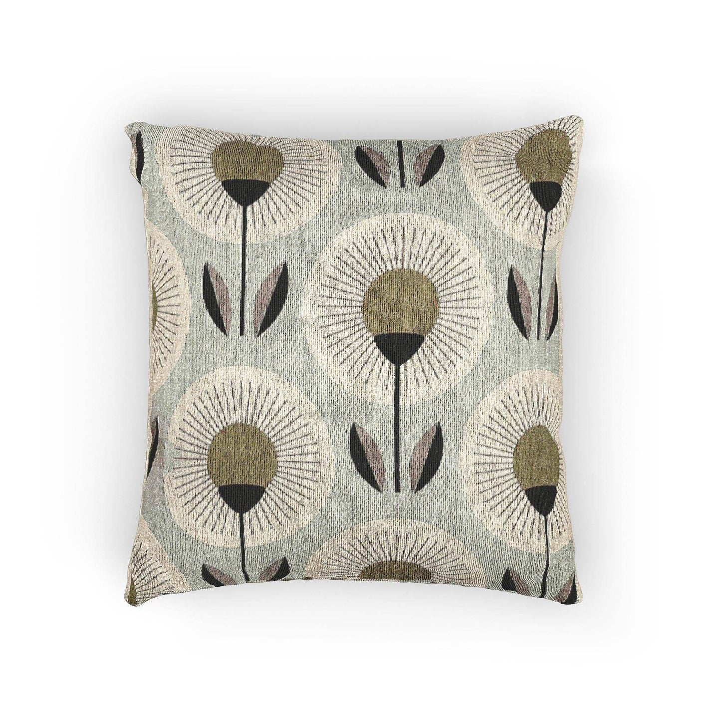 Woven Floral Pillow - Modern Home Cushion | Botanical Accent Throw Pillow - timelessbohochic.com