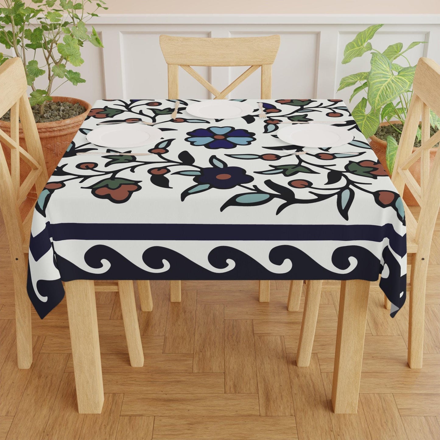 Armenian Tablecloth - Iznik Turkish Pattern Table Cover | Boho Home Decor Gift