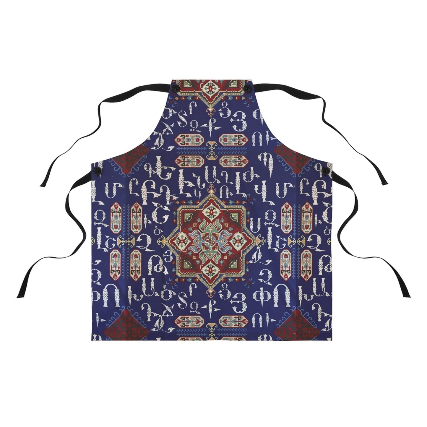 Armenian Alphabet Apron - Haykakan Design Cooking Bib | Unique Armenian Gift