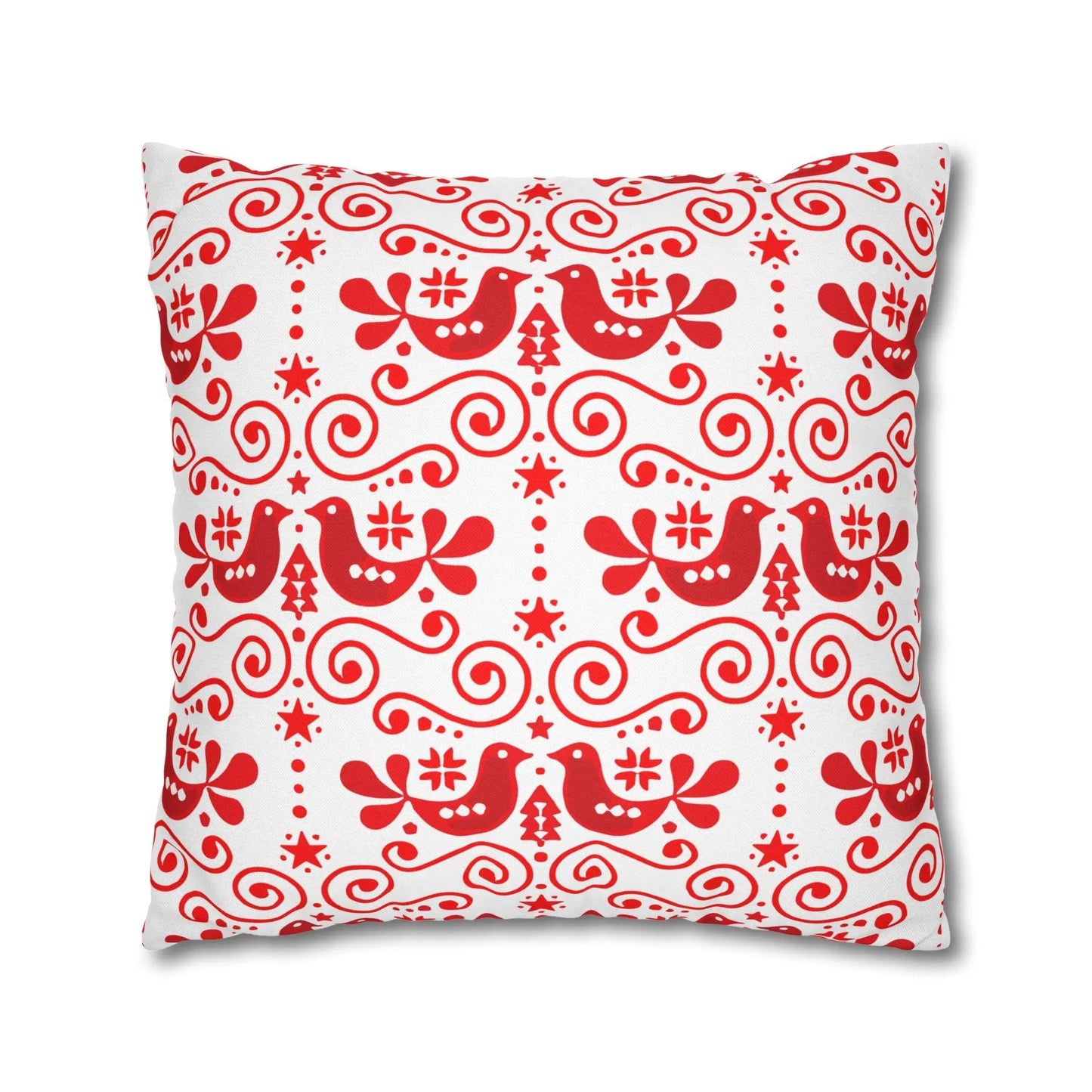 Swedish Folk Art Pillowcase – Scandinavian Throw Pillow Cover | Two-Sided Cushion