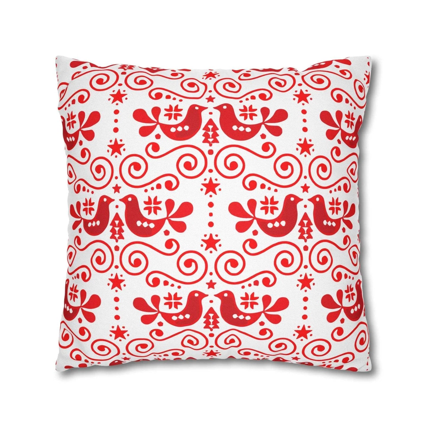 Swedish Folk Art Pillowcase – Scandinavian Throw Pillow Cover | Two-Sided Cushion - timelessbohochic.com