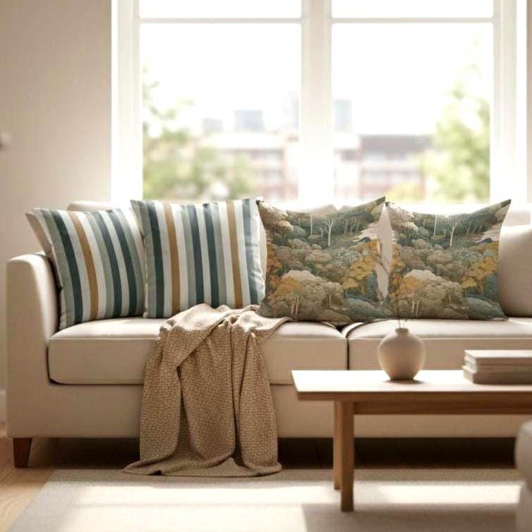 Tapestry Inspired Pillow - Sofa Bed Pillow with Armchair Cushion Cover & Soft Polyester Filling - timelessbohochic.com
