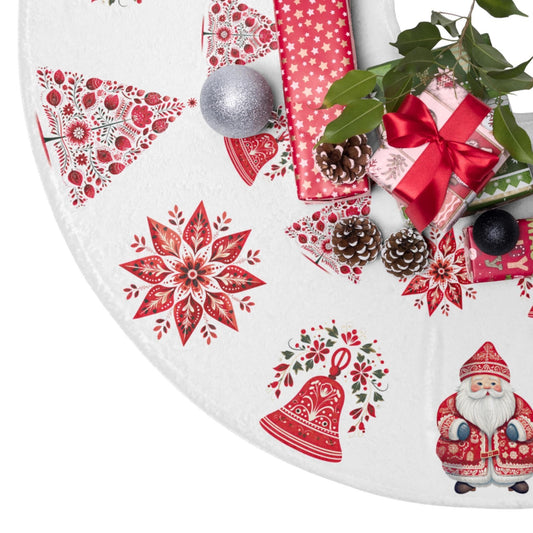 Nordic Christmas Tree Skirt – Scandinavian Holiday Decor | Cozy Fleece Skirt