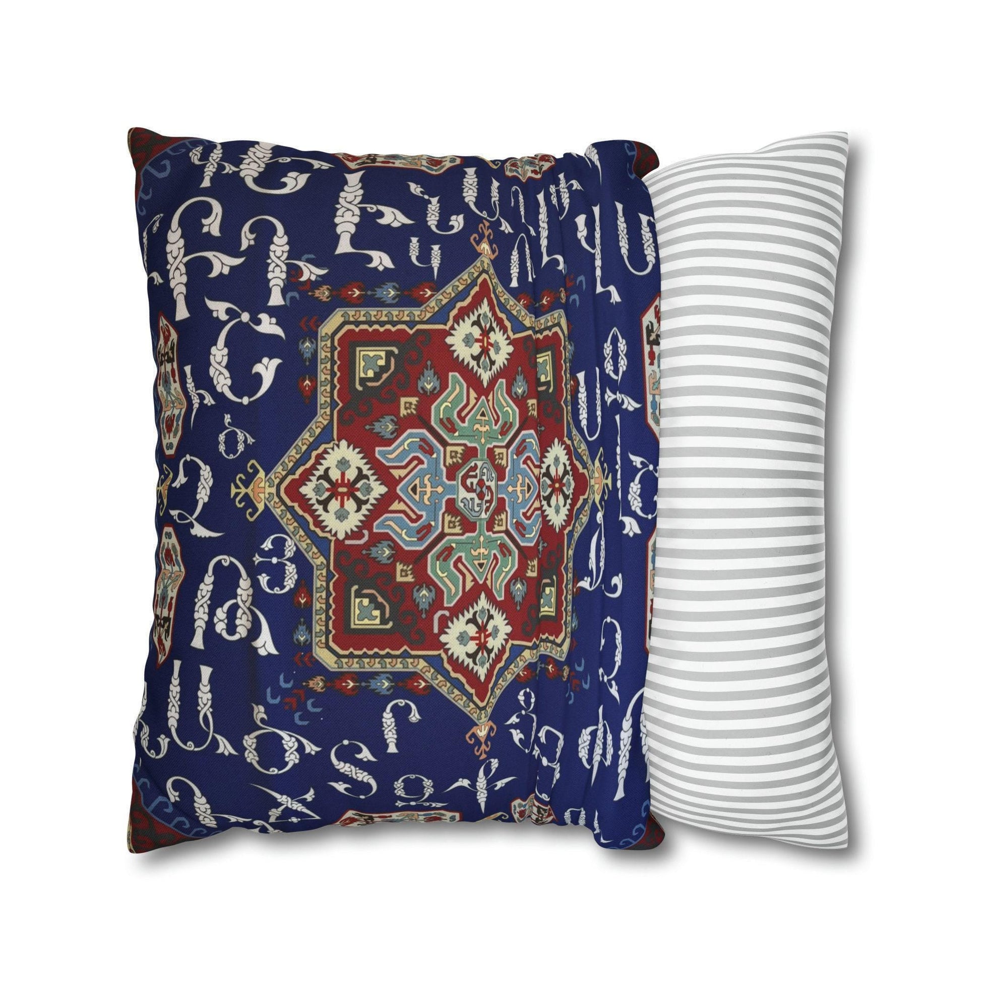 Armenian Alphabet Square Pillow Cover Boho Chic Gift for Armenians, Armenia Lovers, Haykakan Home Decor Hye Mamik Papik Housewarming Present