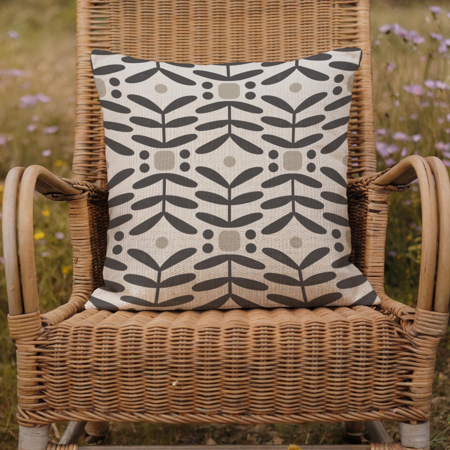 Scandinavian Inspired woven blanket with woven pattern styled for layered home decor