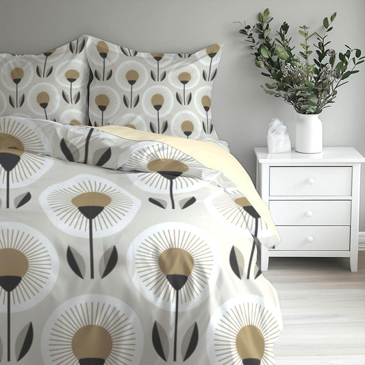 Sunflower Bedding Set – Floral Duvet Cover Zipper | Soft Breathable Polyester 3 Piece Bedspread - timelessbohochic.com