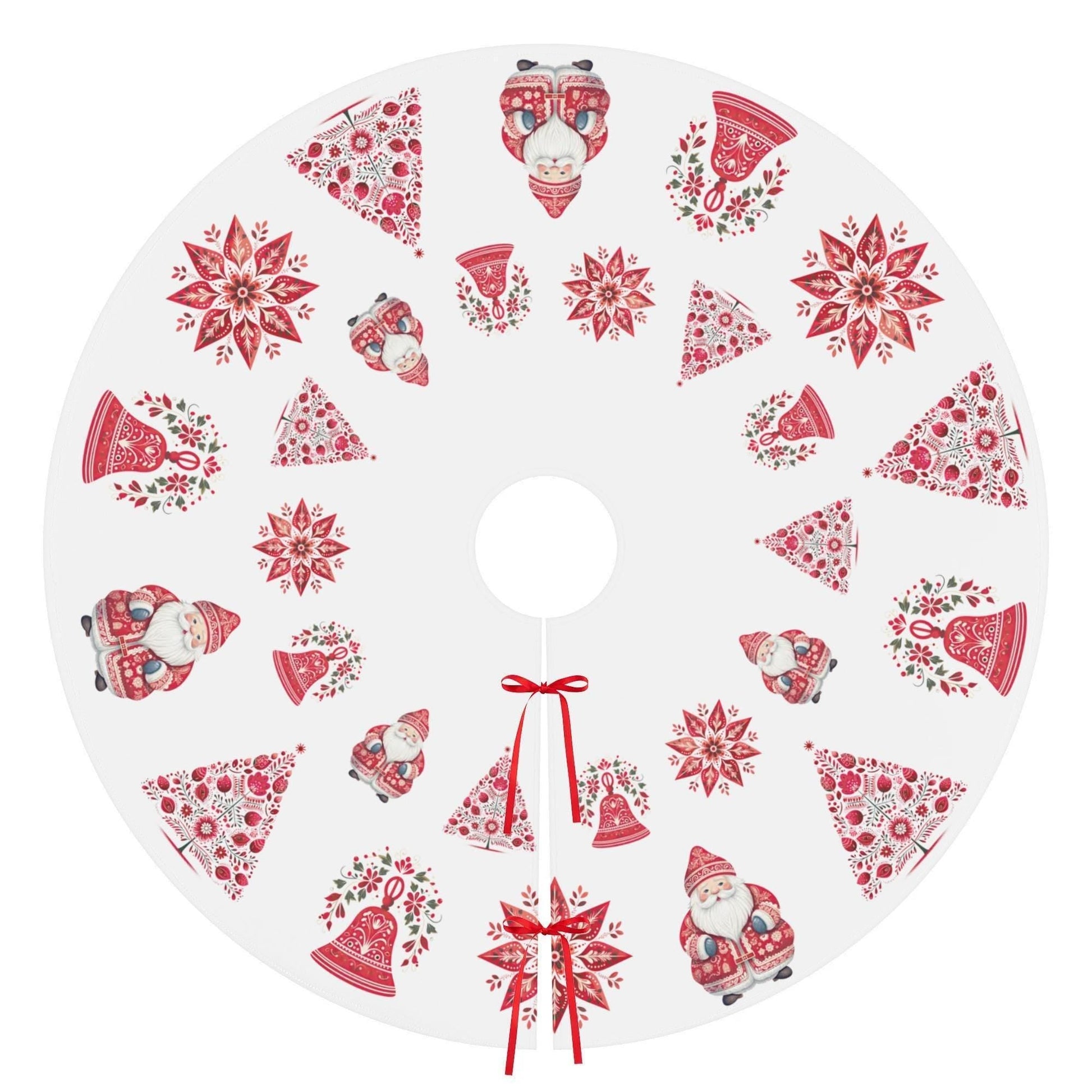 Nordic Christmas Tree Skirt – Scandinavian Holiday Decor | Cozy Fleece Skirt