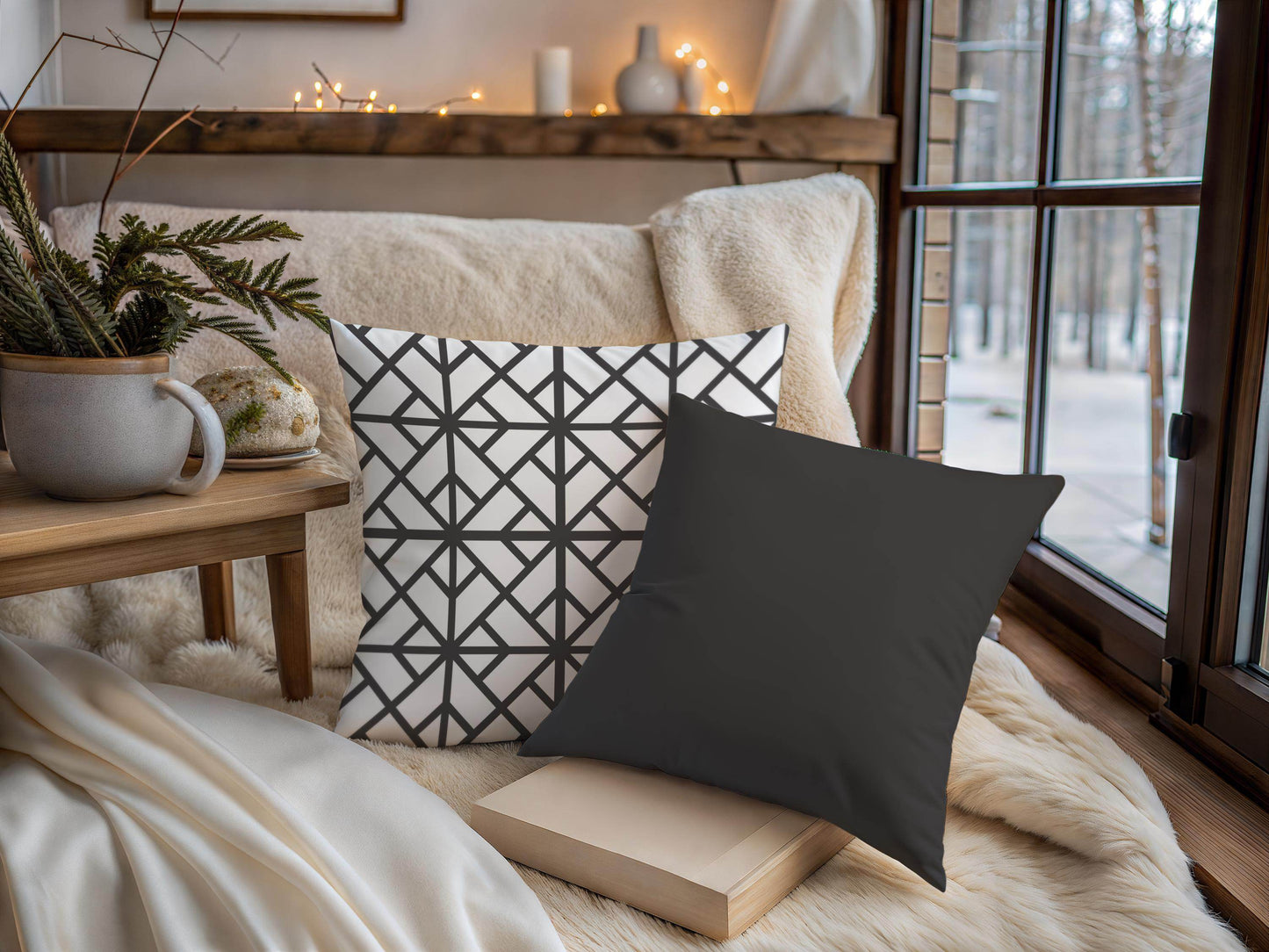 Modern Throw Pillow – Geometric Pattern Cushion | Minimalist Home Decor, Soft Cotton Blend - timelessbohochic.com