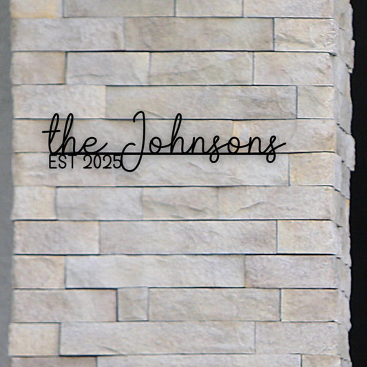 Personalized House Door Sign - Custom Steel Plaque | Rustic Home Decor | Front Porch Nameplate